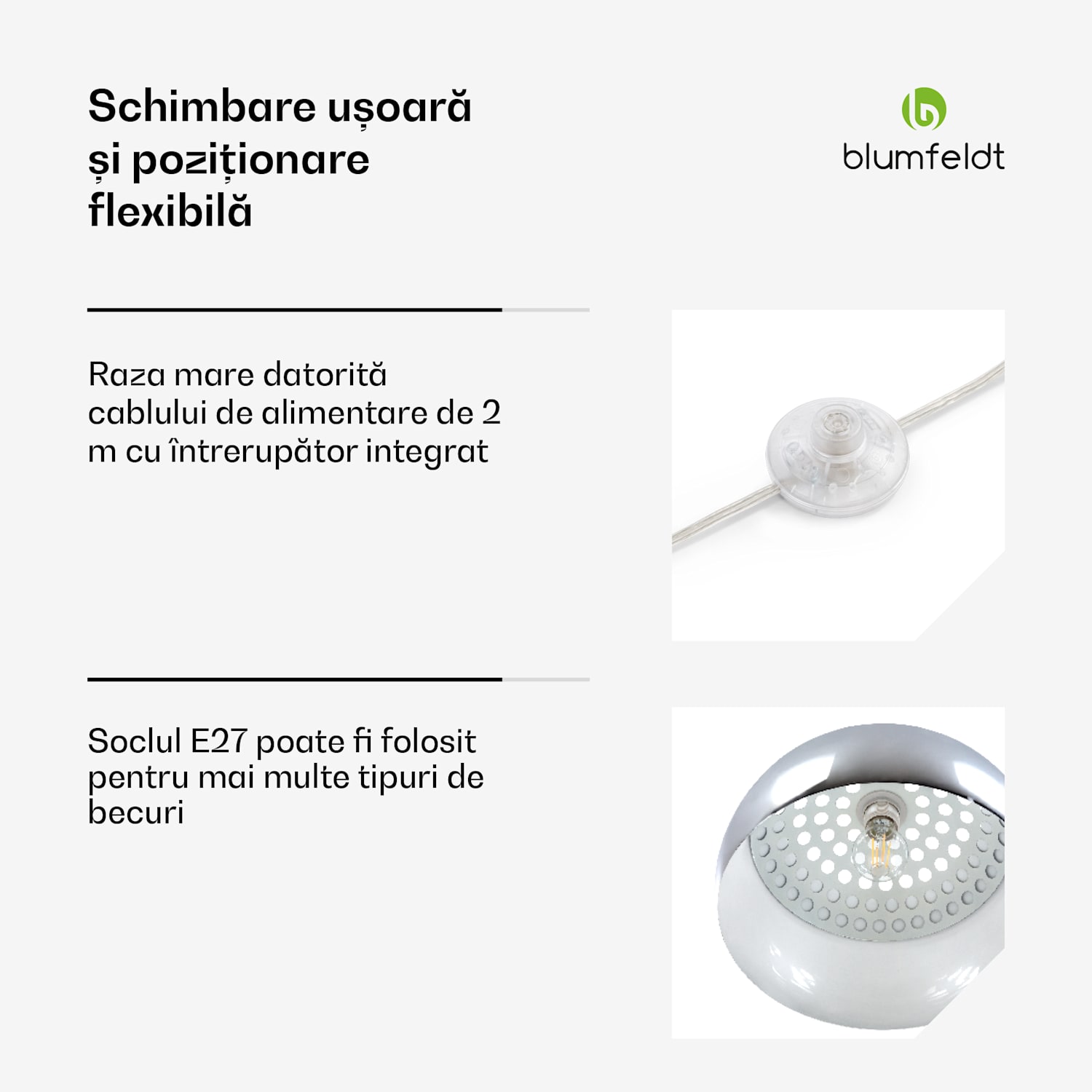 Nael, lampă arcuită, vârf argintiu, bază de marmură, E27, cablul de alimentare: 2 m, argintie Argintiu