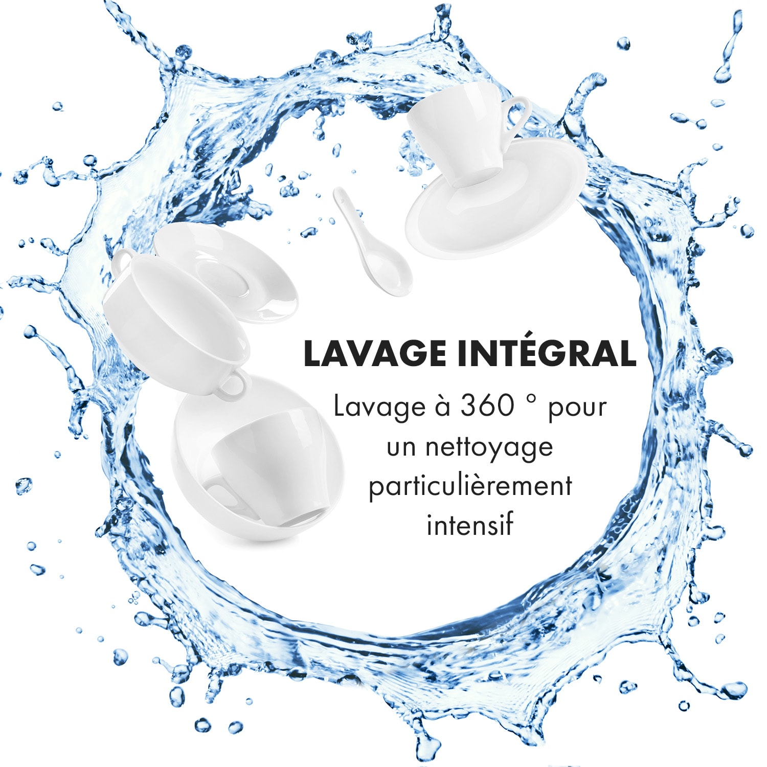 Azuria Lave-vaisselle 1380 W 6,5 L 6 couverts façade vitrée noire 