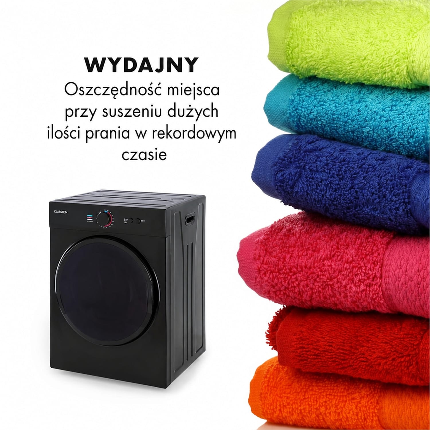 Jet Set, suszarka do ubrań, 1020 W, klasa energetyczna G, 3 kg, 50 cm, czarna Czarny