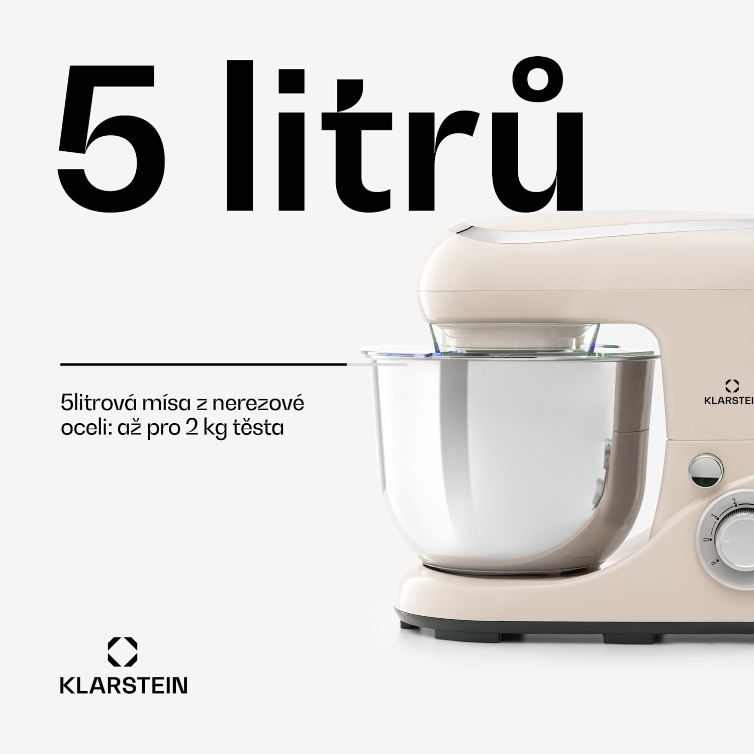 Bella Pico 2G, kuchyňský robot, 1300 W, 1,7 HP, 6 stupňů, 5 l Vintage krémová