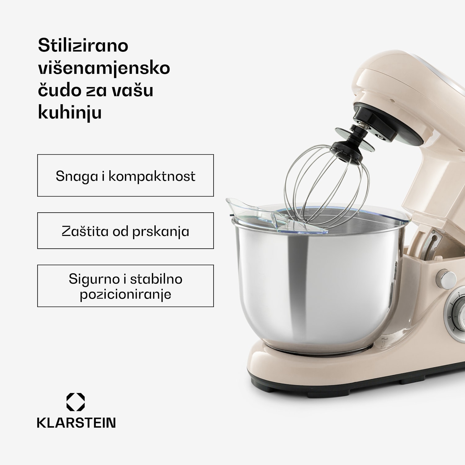 Bella Pico 2G, procesor hrane, 1300 W, 1,7 KS, 6 stupnjeva, 5 litara Vintage kremasta