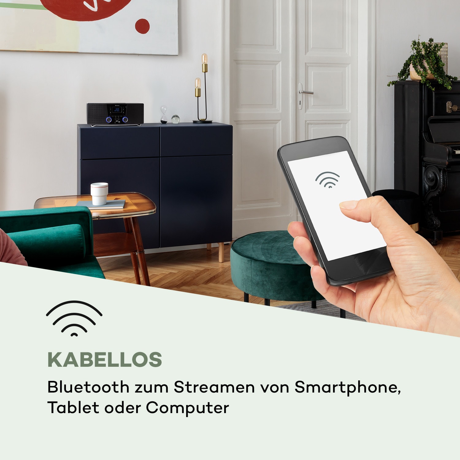 Stockton Micro Stereosystem 20W max. DAB+ UKW CD-Player BT OLED 