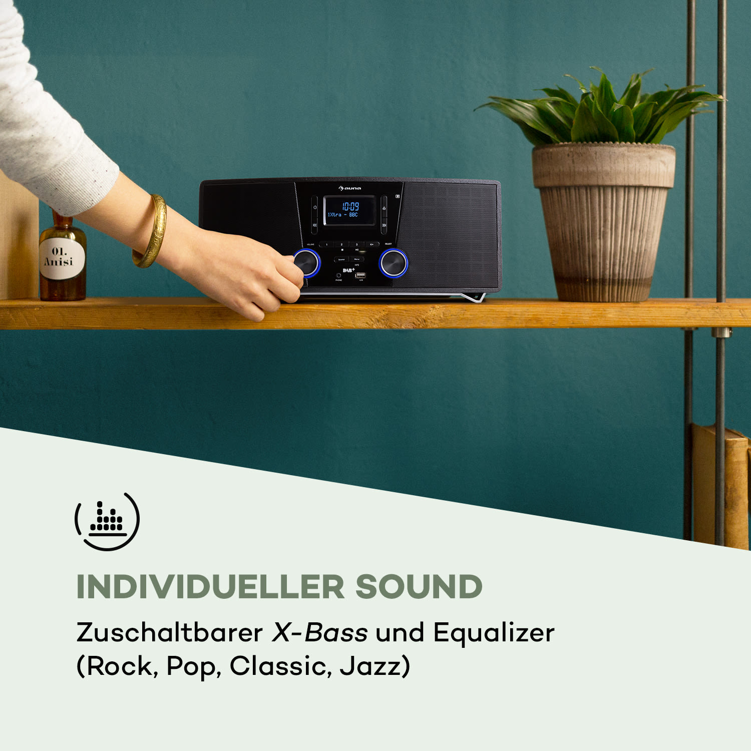 Stockton Micro Stereosystem 20W max. DAB+ UKW CD-Player BT OLED 