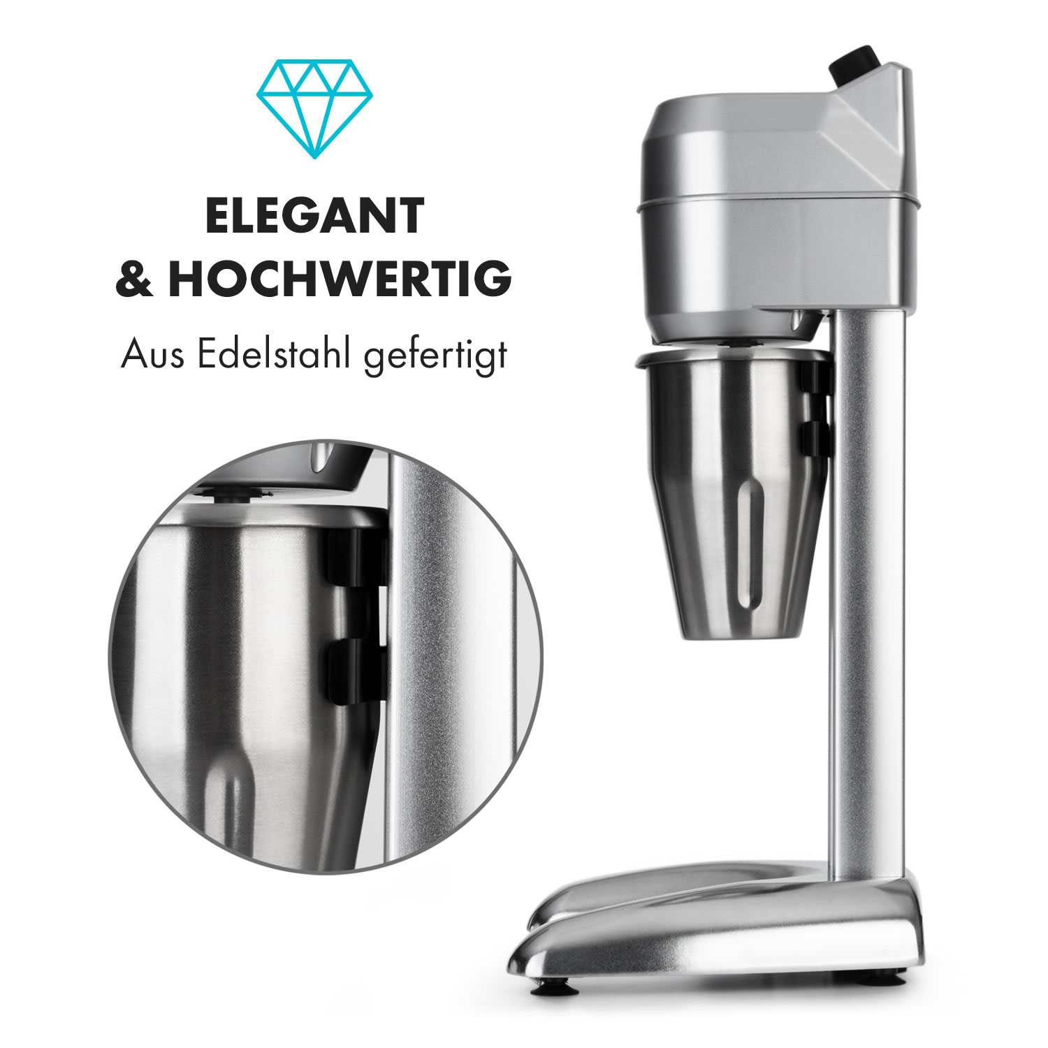 Kraftprotz Milchshake-Mixer Proteinshake 300W stufenlos Edelstahl 