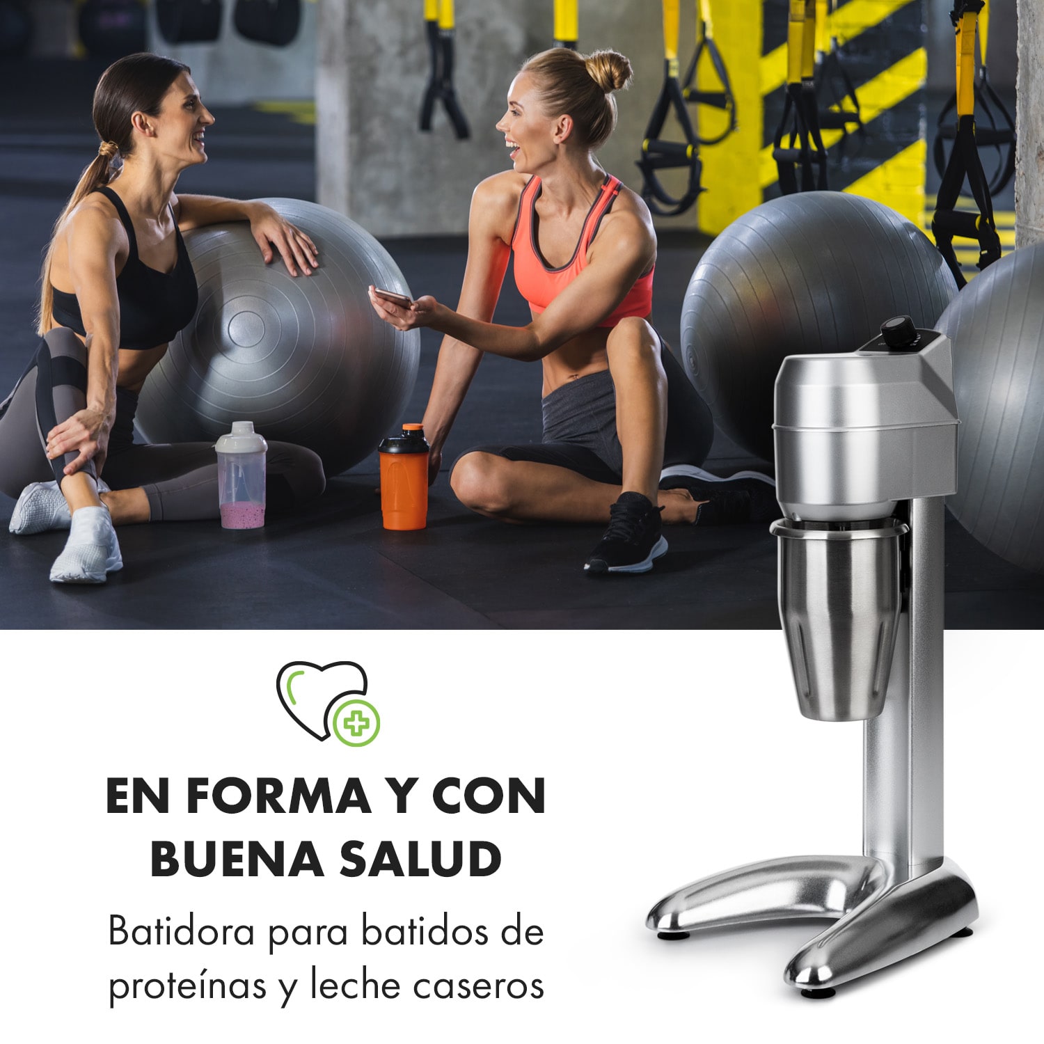 Pro Kraftprotz licuadora para leche y batidos proteicos 300 W continuo acero inoxidable 