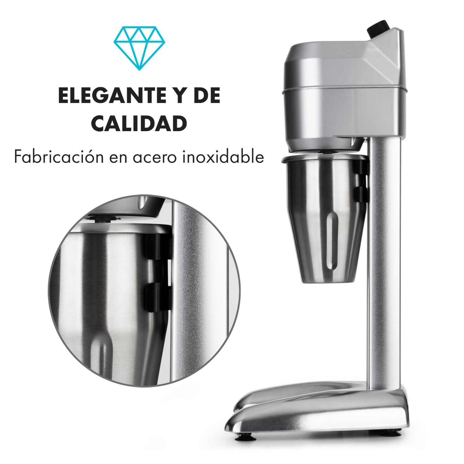 Pro Kraftprotz licuadora para leche y batidos proteicos 300 W continuo acero inoxidable 