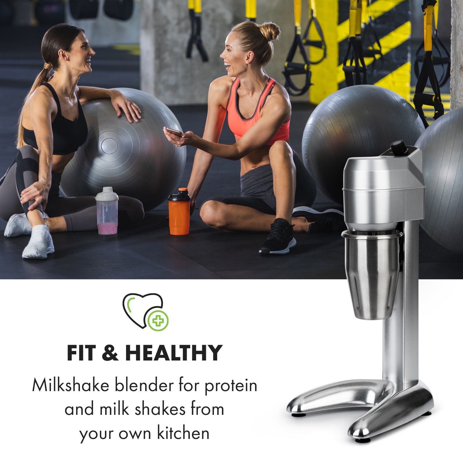 Krafttzhez, turmixgép koktélokhoz, protein italok, 300 W, fokozatmentes vezérlés, rozsdamentes acél 