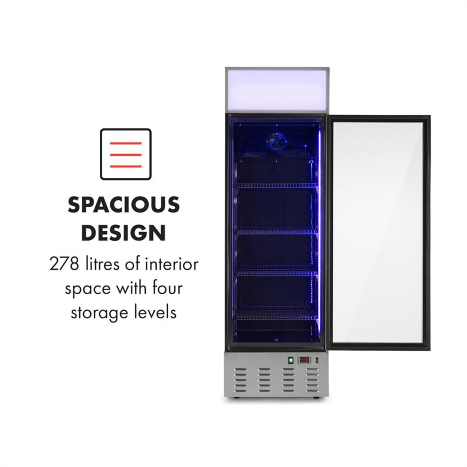 Berghain Pro drankkoelkast 278l interne verlichting 210W 2-8°C rvs 278 ltr