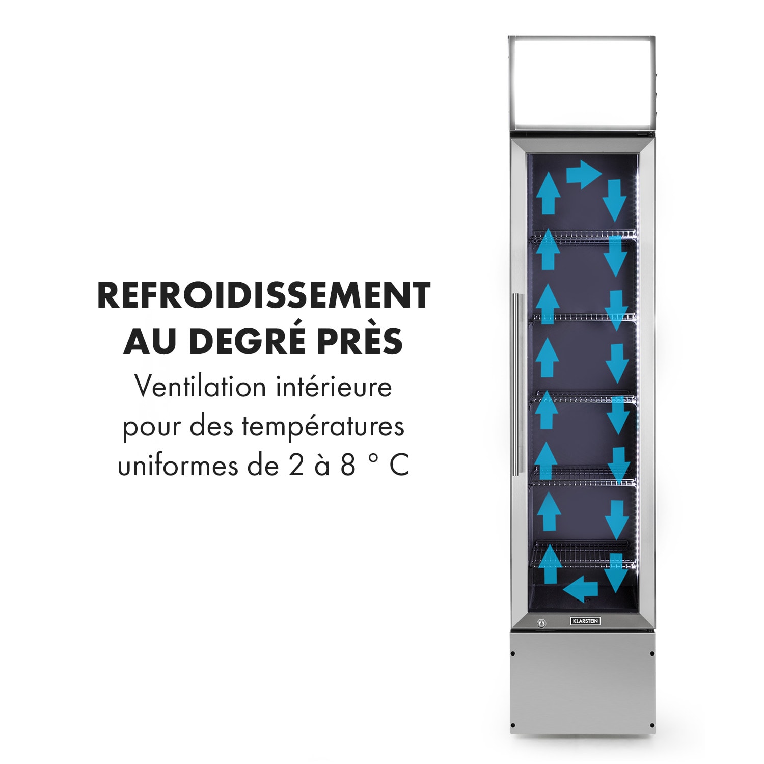Berghain Pro Réfrigérateur à boissons 160L 230W 2 à 8°C LED - inox 160 L