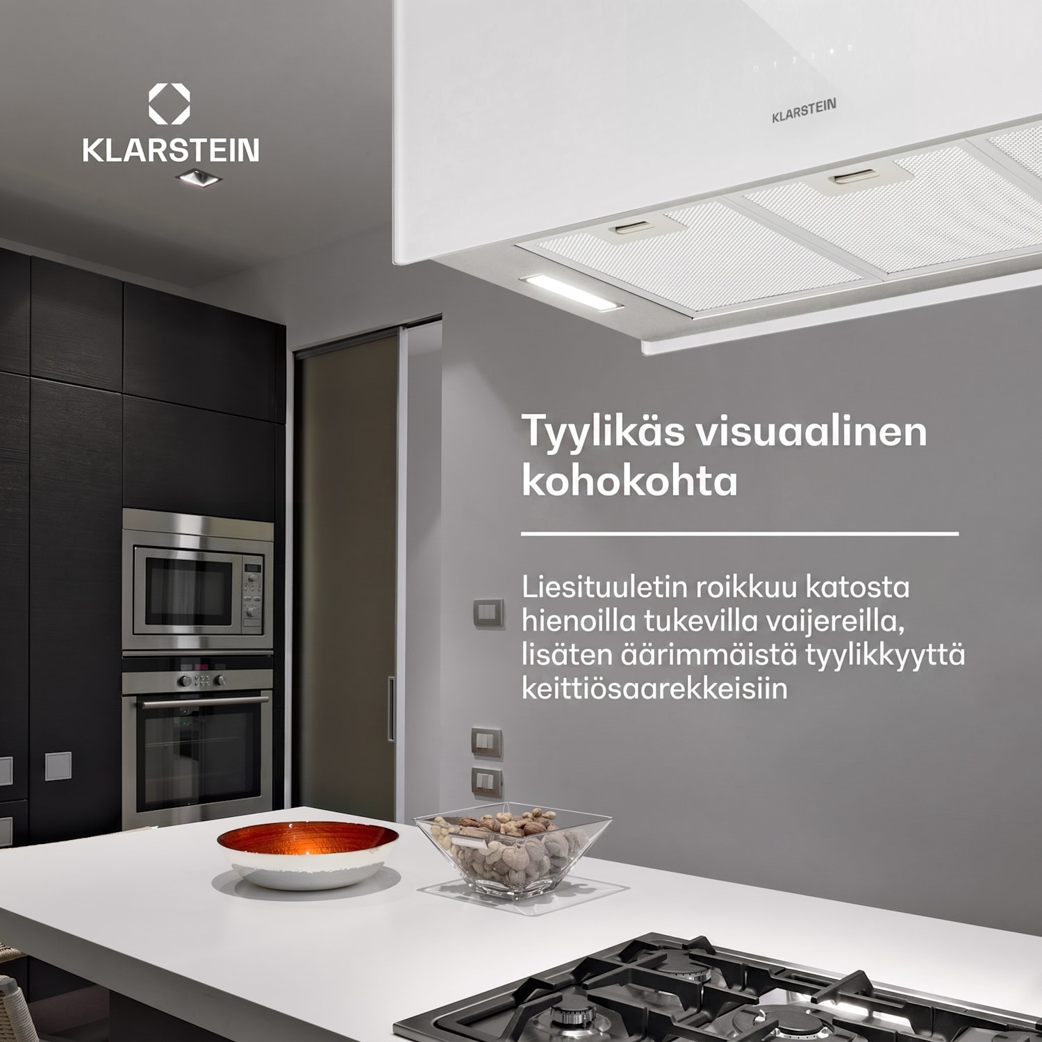 Kronleuchter XL saarekeimuri 90 cm kiertoilma 577 m³/h LED kosketus valkoinen 90 cm | Valkoinen