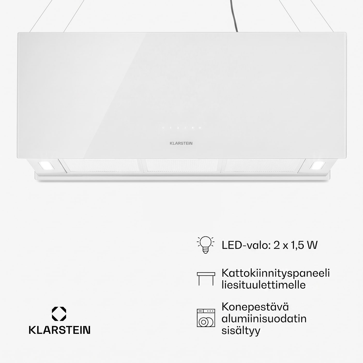 Kronleuchter XL saarekeimuri 90 cm kiertoilma 577 m³/h LED kosketus valkoinen 90 cm | Valkoinen