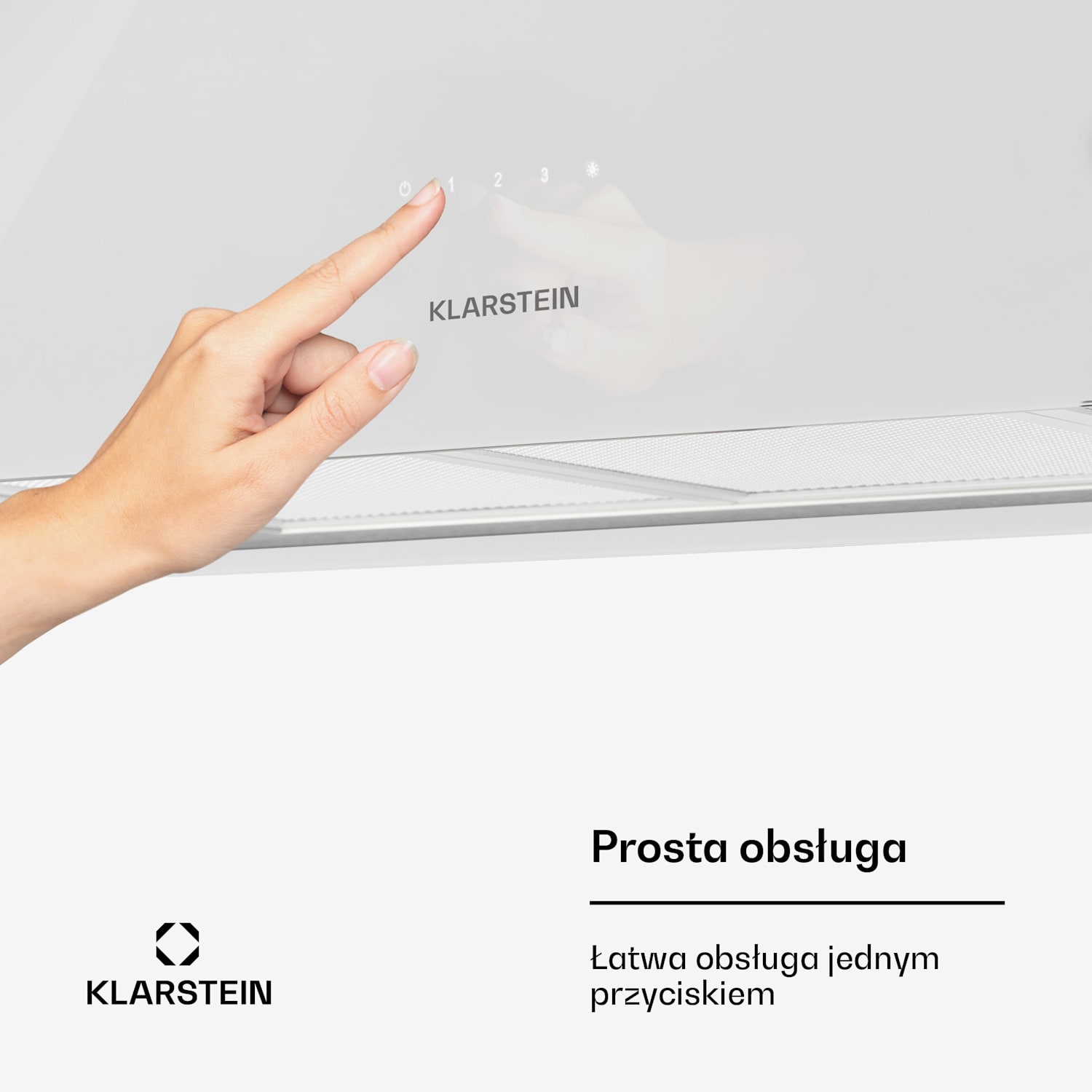 Kronleuchter XL, okap kuchenny wyspowy, 90 cm, 590 m³/h, LED, panel dotykowy, kolor biały Biały