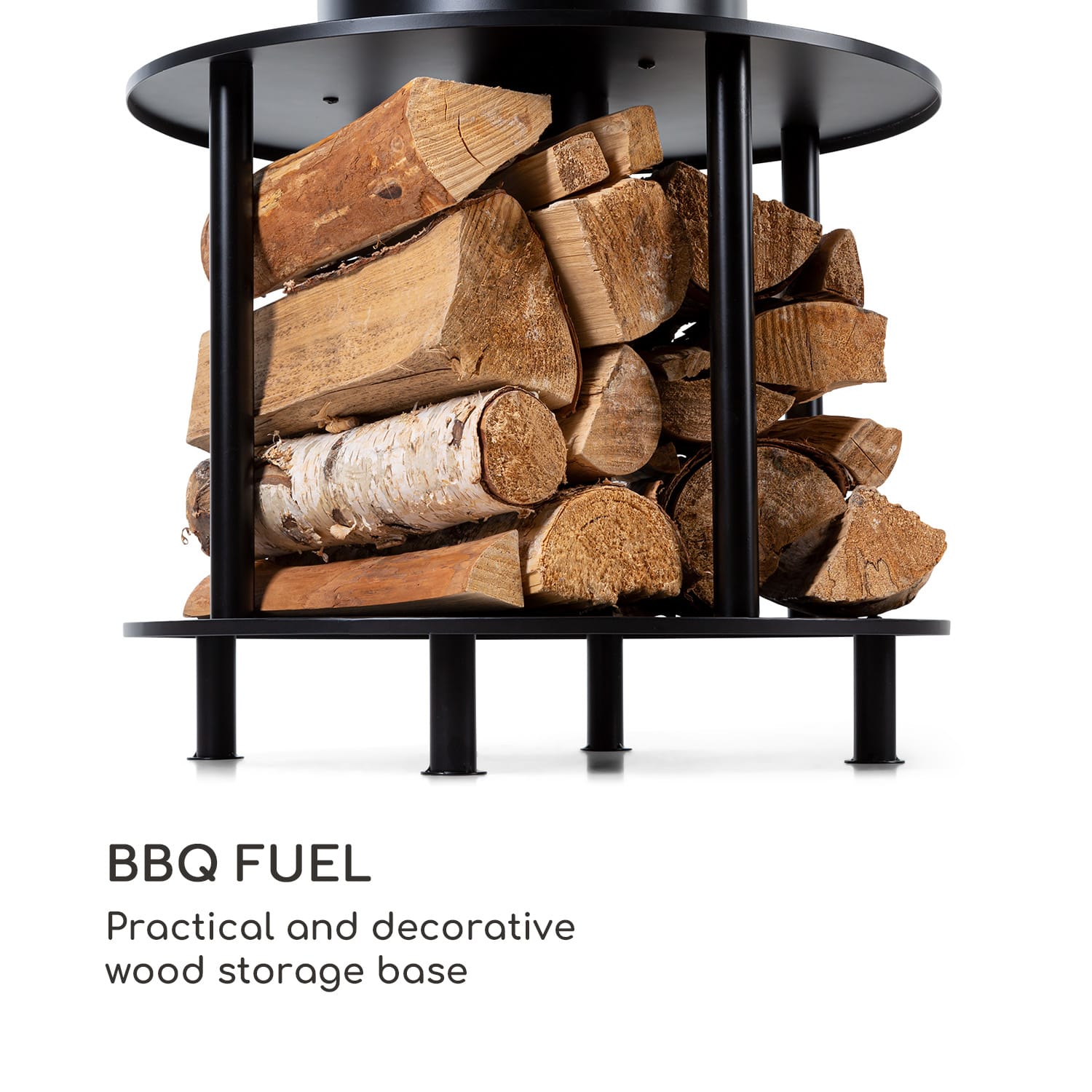 Wood Stock, palenisko ogrodowe, 2 w 1, grill, Ø 56 cm, stal nierdzewna, kolor czarny 