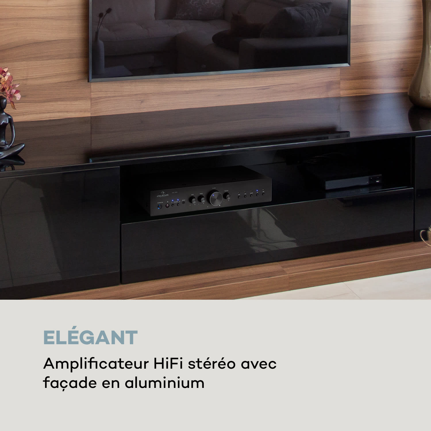 AV2-CD608BT hifi-stereo-versterker 4x100W RMS BT dig-opt-in zwart Zwart