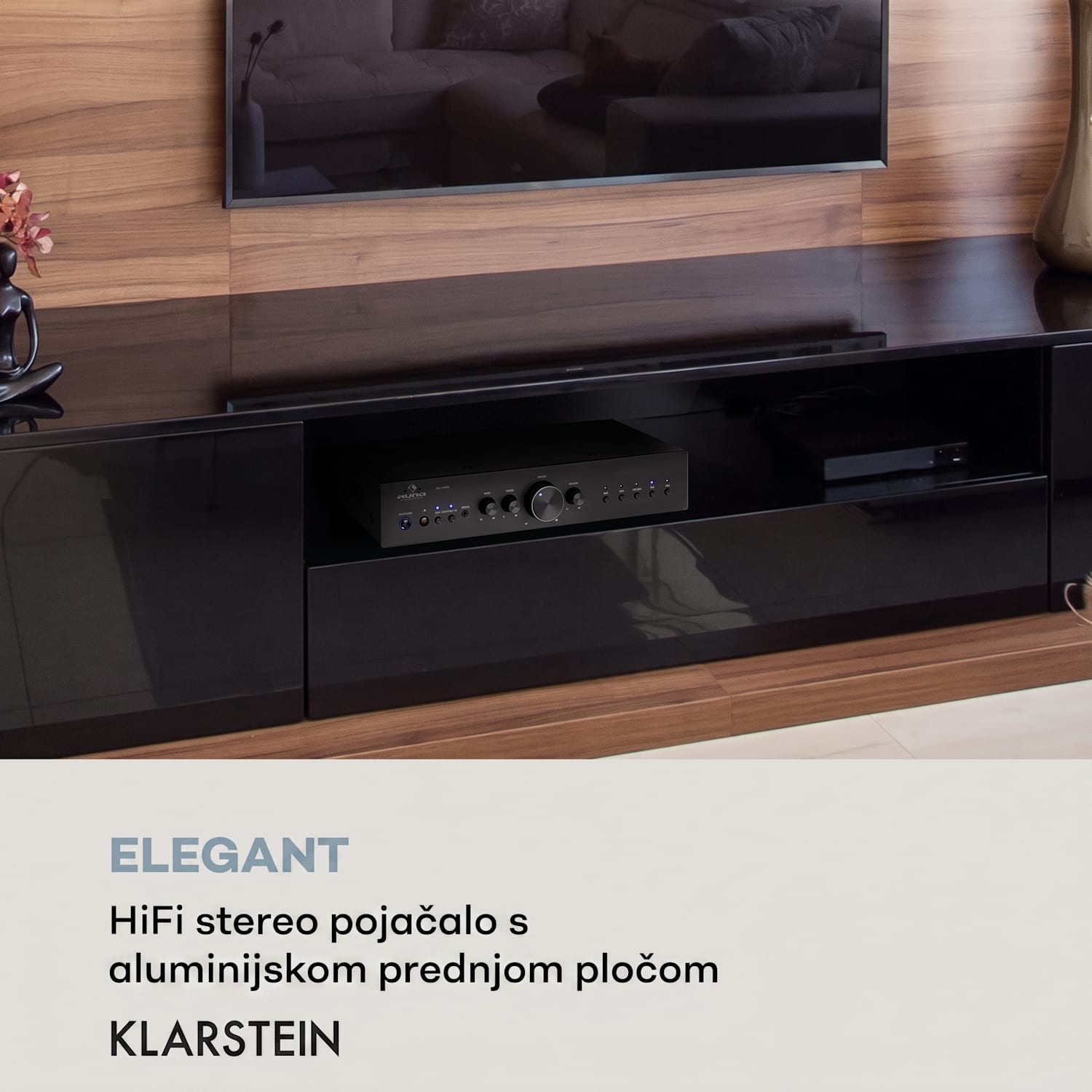 AV2-CD608BT, HiFi stereo pojačalo, 4 x 100 W RMS, BT, digitalni optički ulaz, crno Crna