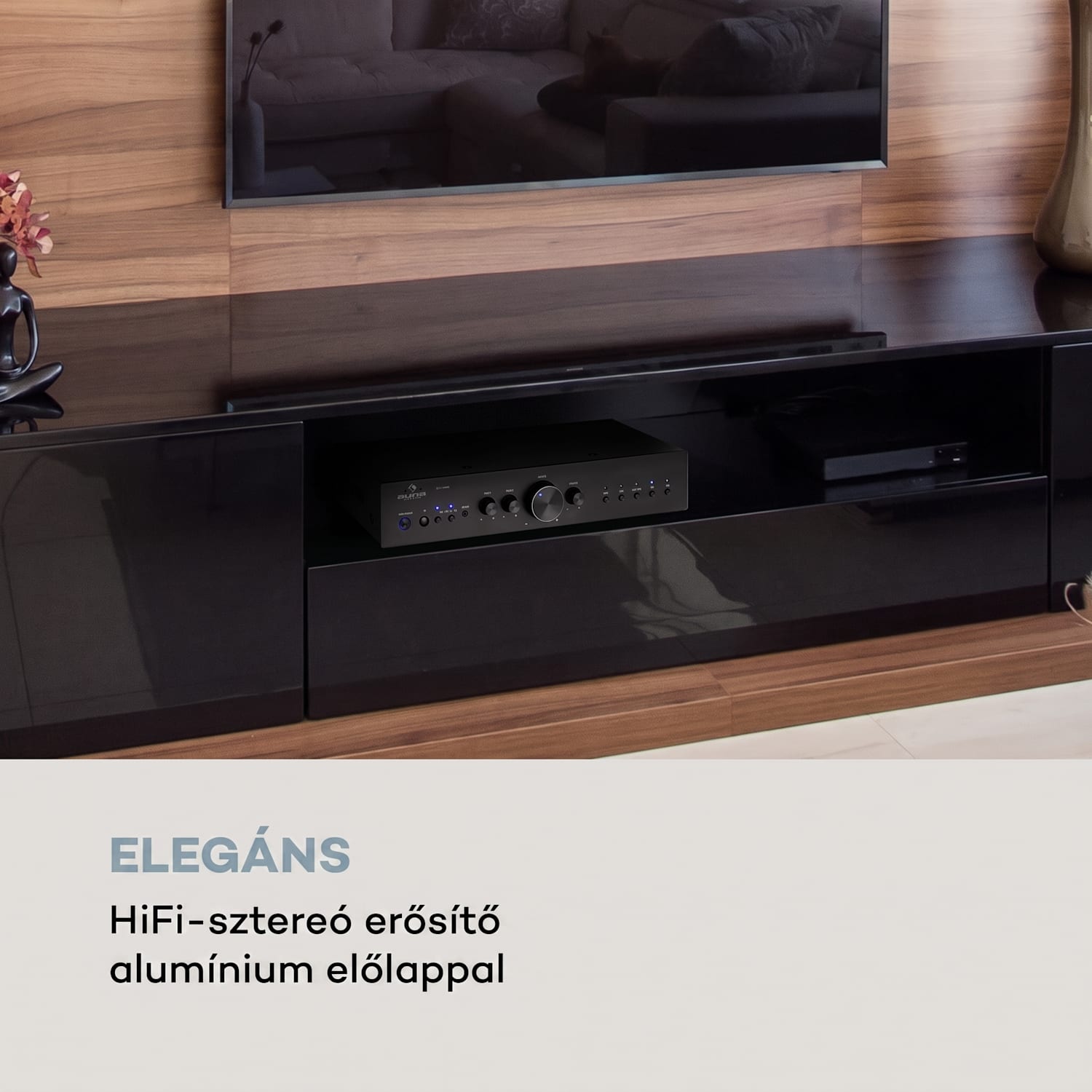AV2-CD608BT, HiFi sztereo erősítő, 4 x 100 W RMS, BT, digitális optikai bemenet, fekete Fekete