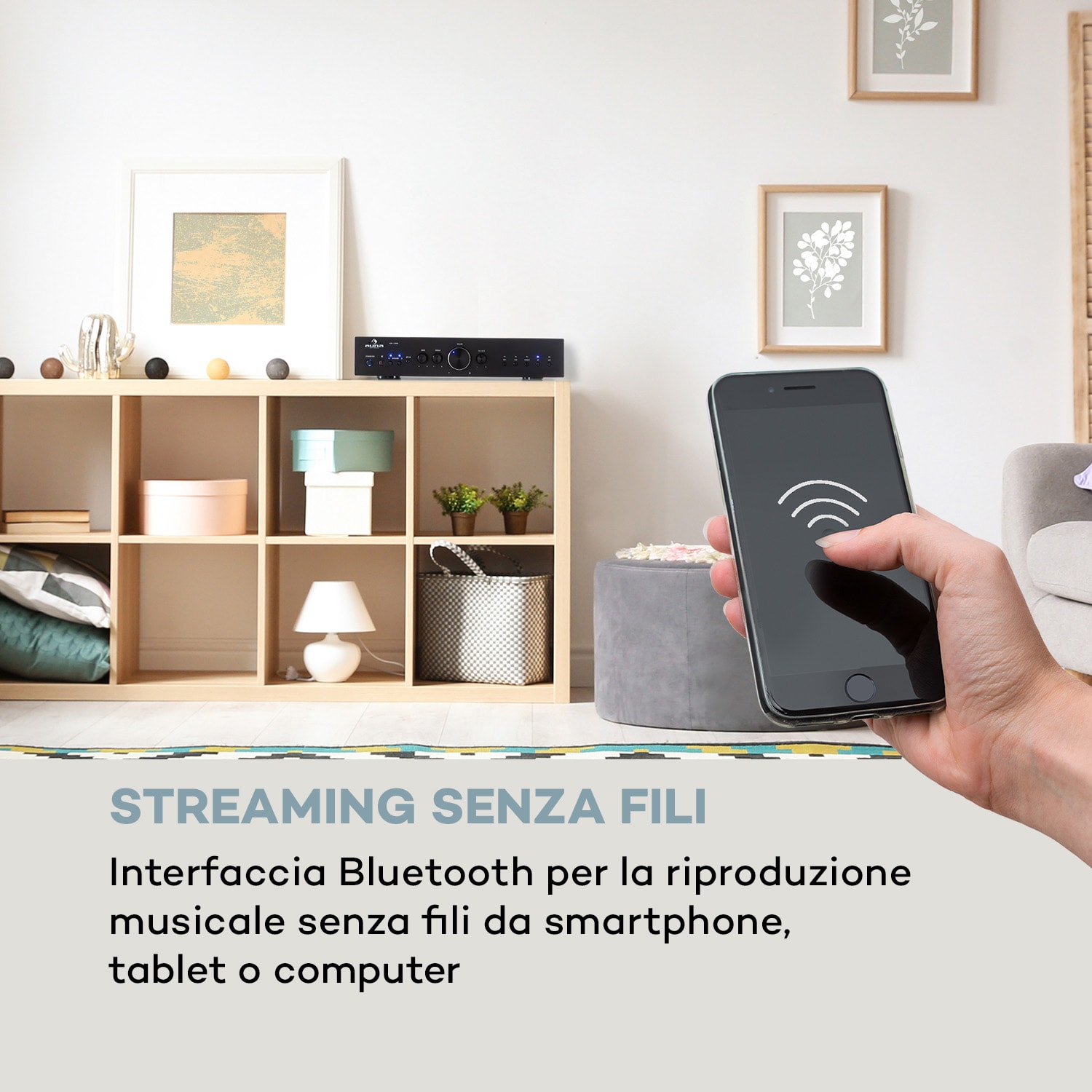 AV2-CD608BT Amplificatore HiFi Stereo4x100W RMS BT Dig-Opt-In nero Nero