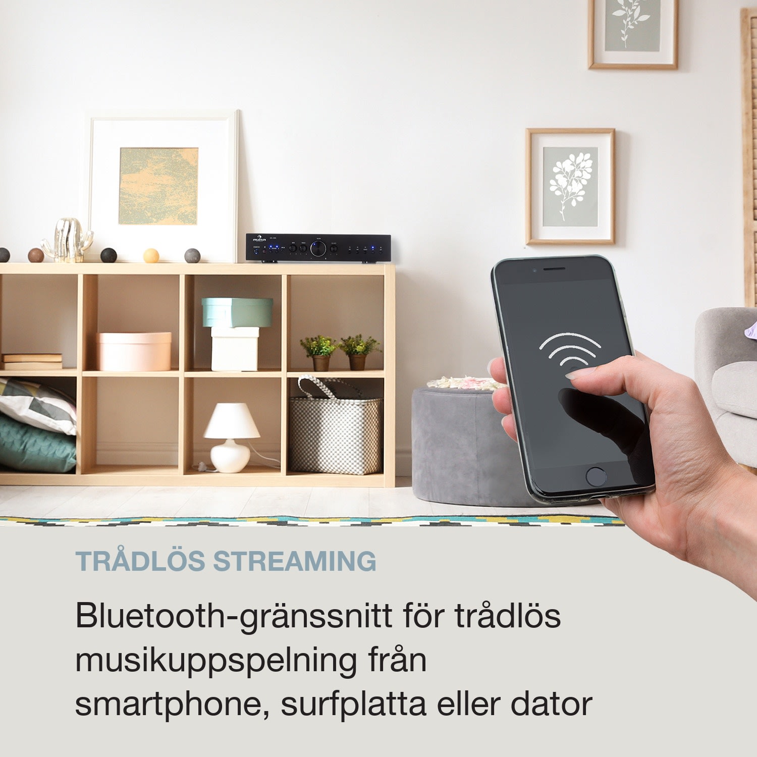 AV2-CD608BT HiFi-stereo-förstärkare 4x100W RMS BT Dig-Opt-In svart Svart