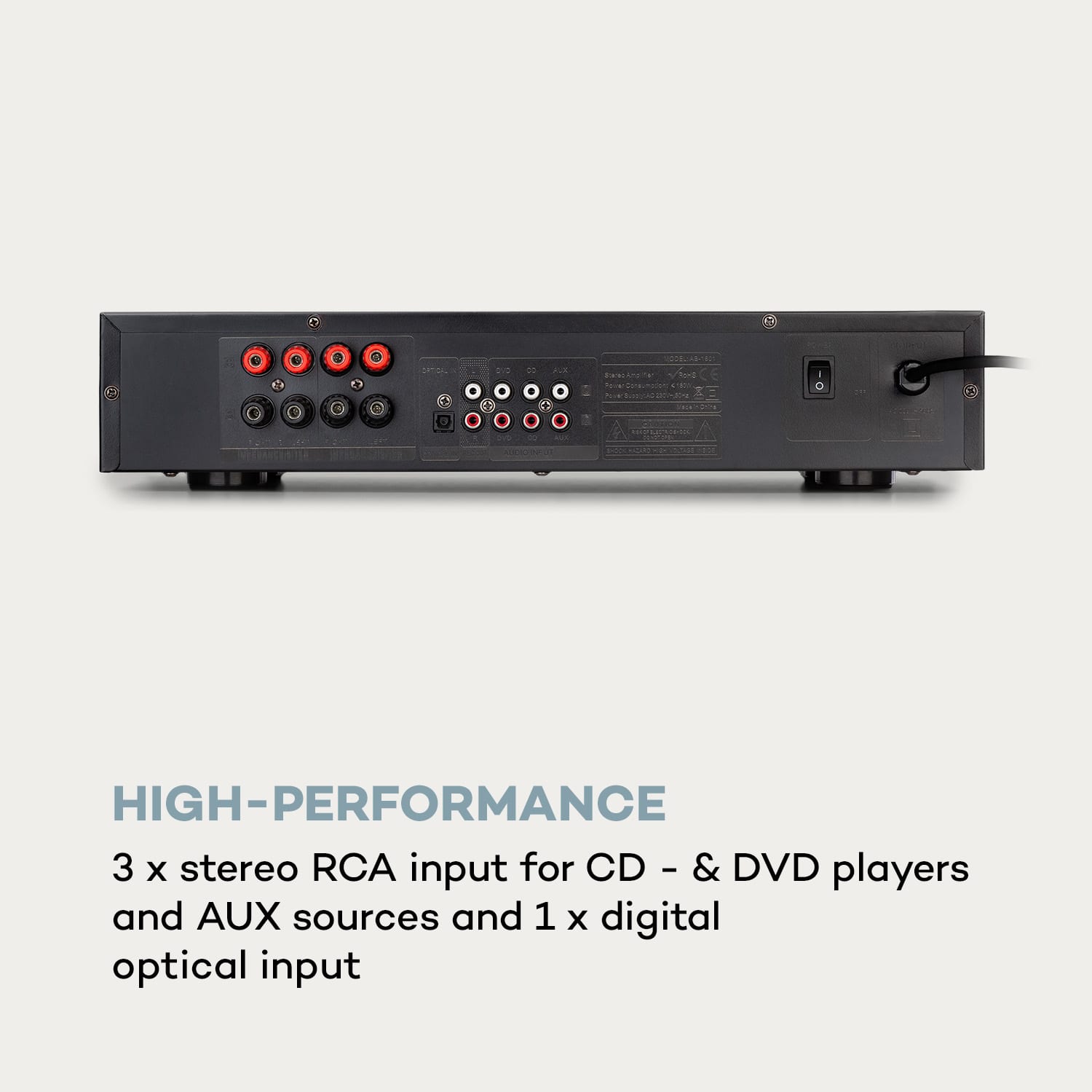 AV2-CD608BT, HiFi стерео усилвател, 4 x 100 W RMS, BT, цифров оптичен вход 