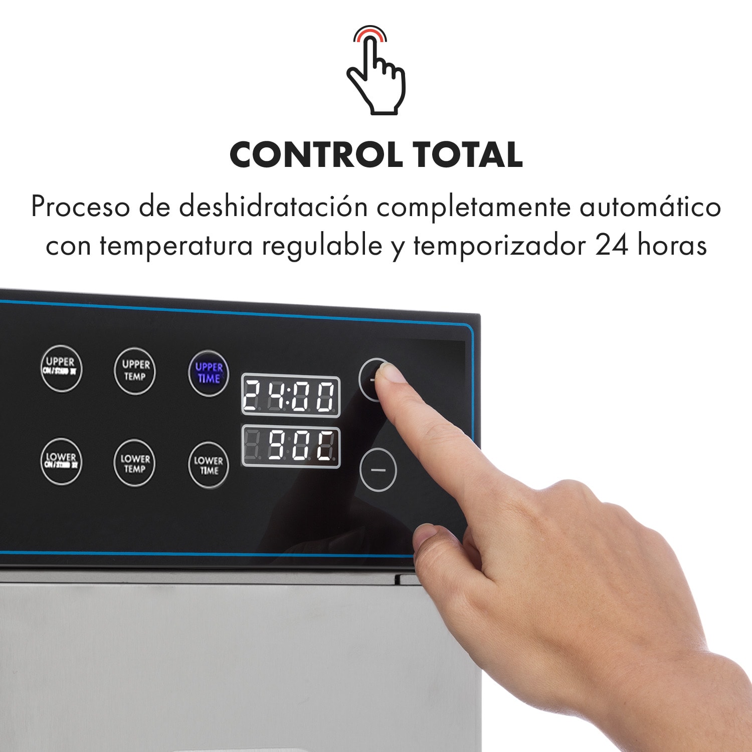 Master Jerky 300 Deshidratador 2000W 40-90 °C temporizador 24h acero inoxidable color plateado 20 bandejas