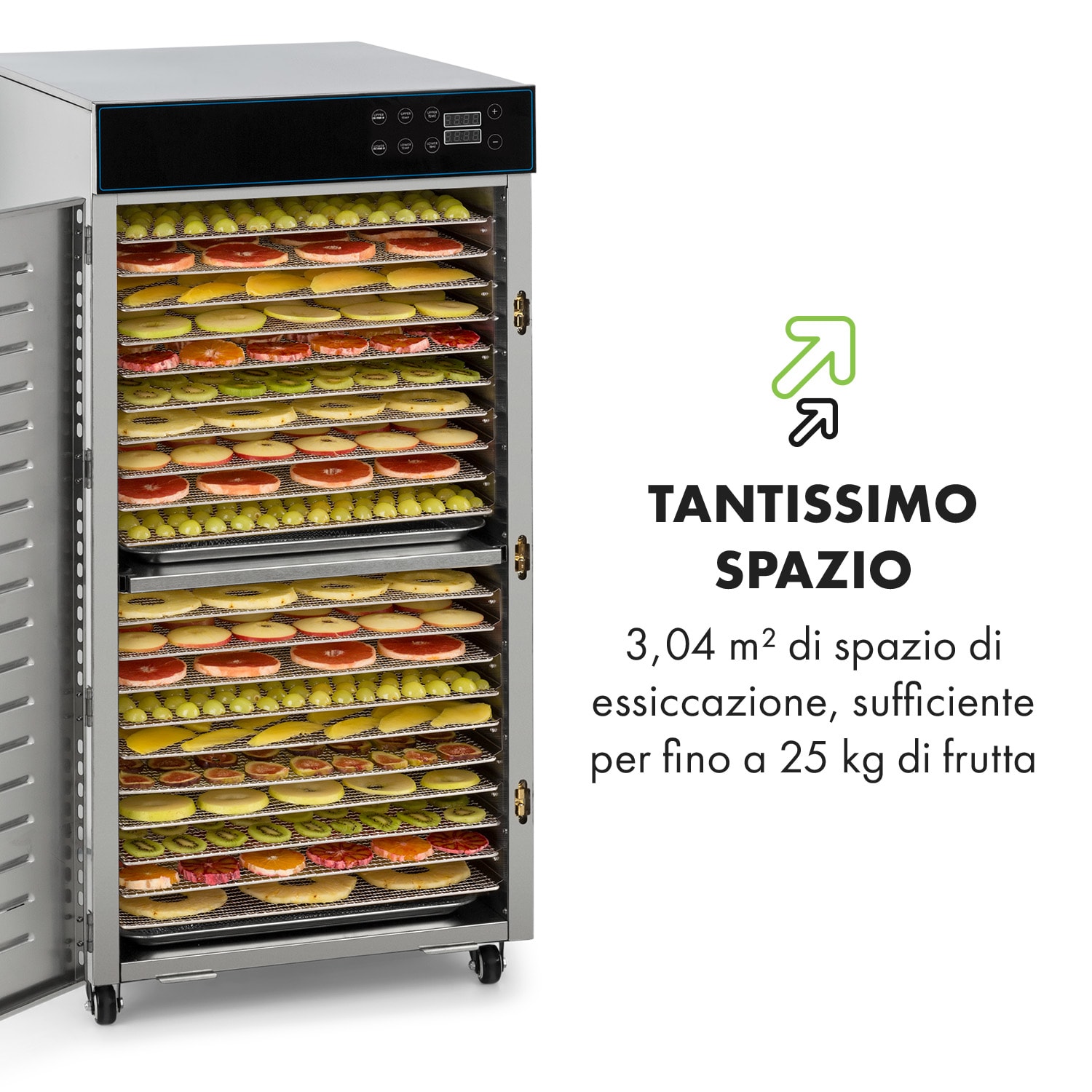 Master Jerky 300 essiccatore 2000W 40-90 °C timer 24 ore acciaio inox argento 20 scomparti