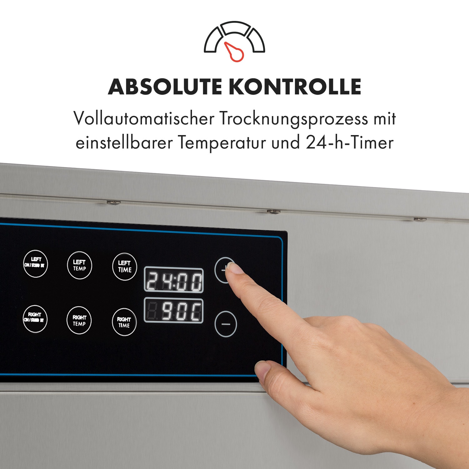 Master Jerky 500 Dörrautomat 3000W 30-90 °C 24h-Timer Edelstahl silber 32 Etagen