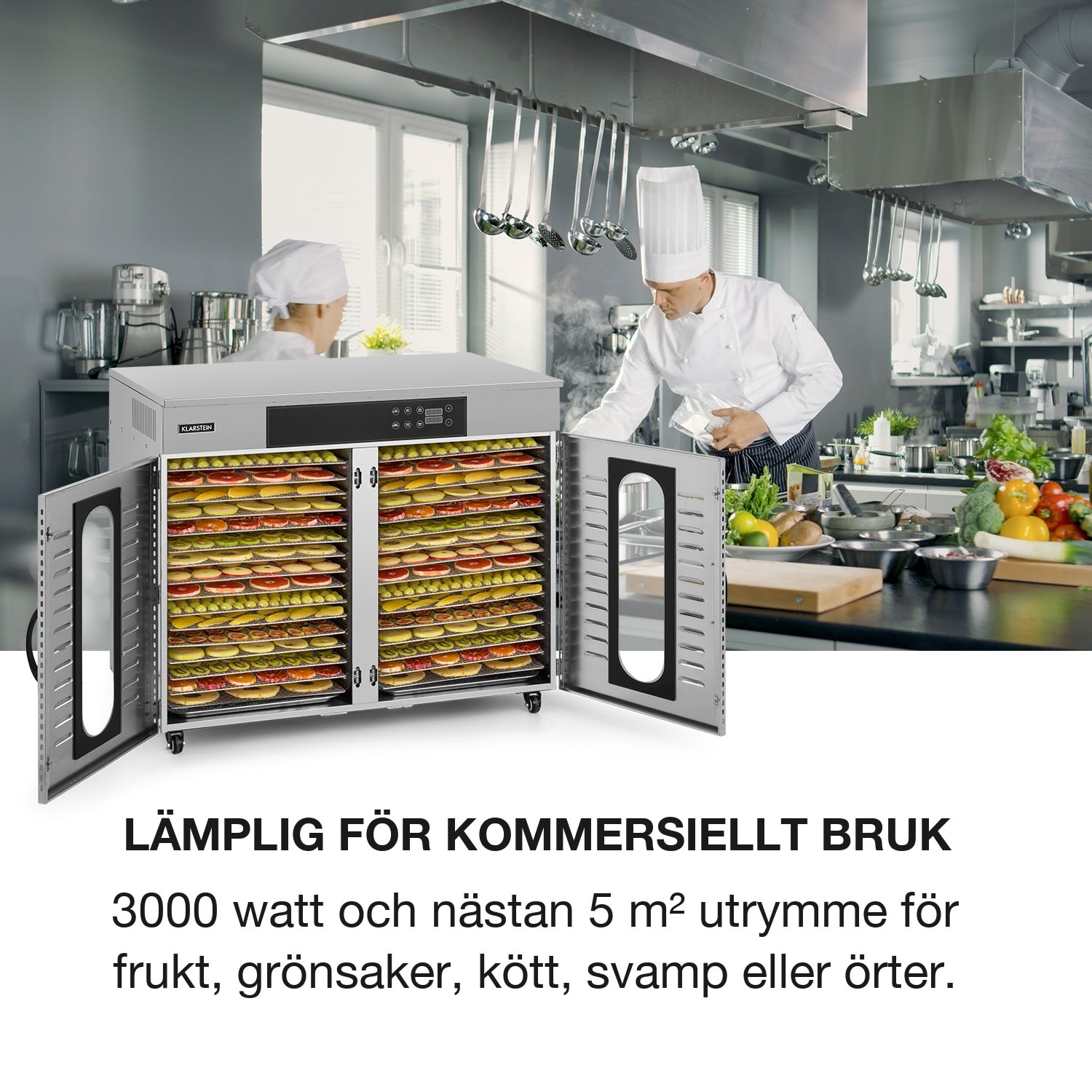 Master Jerky 500 torkautomat 3000W 30-90 °C 24h-timer rostfritt stål silver 32 nivåer