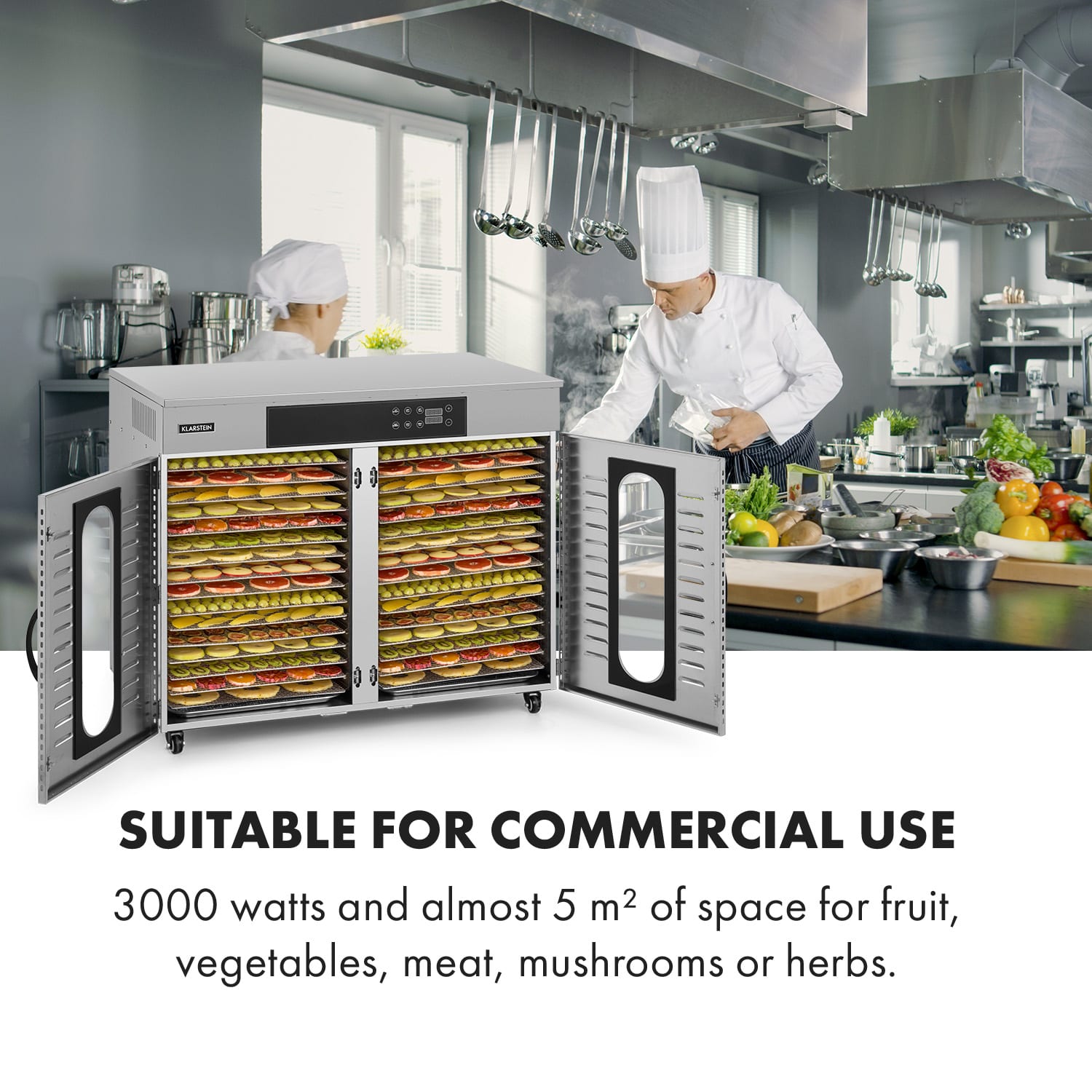 Master Jerky 500 Automatic Dehydrator 3000W 30-90 ° C 24h Timer Stainless Steel Silver 32 stages