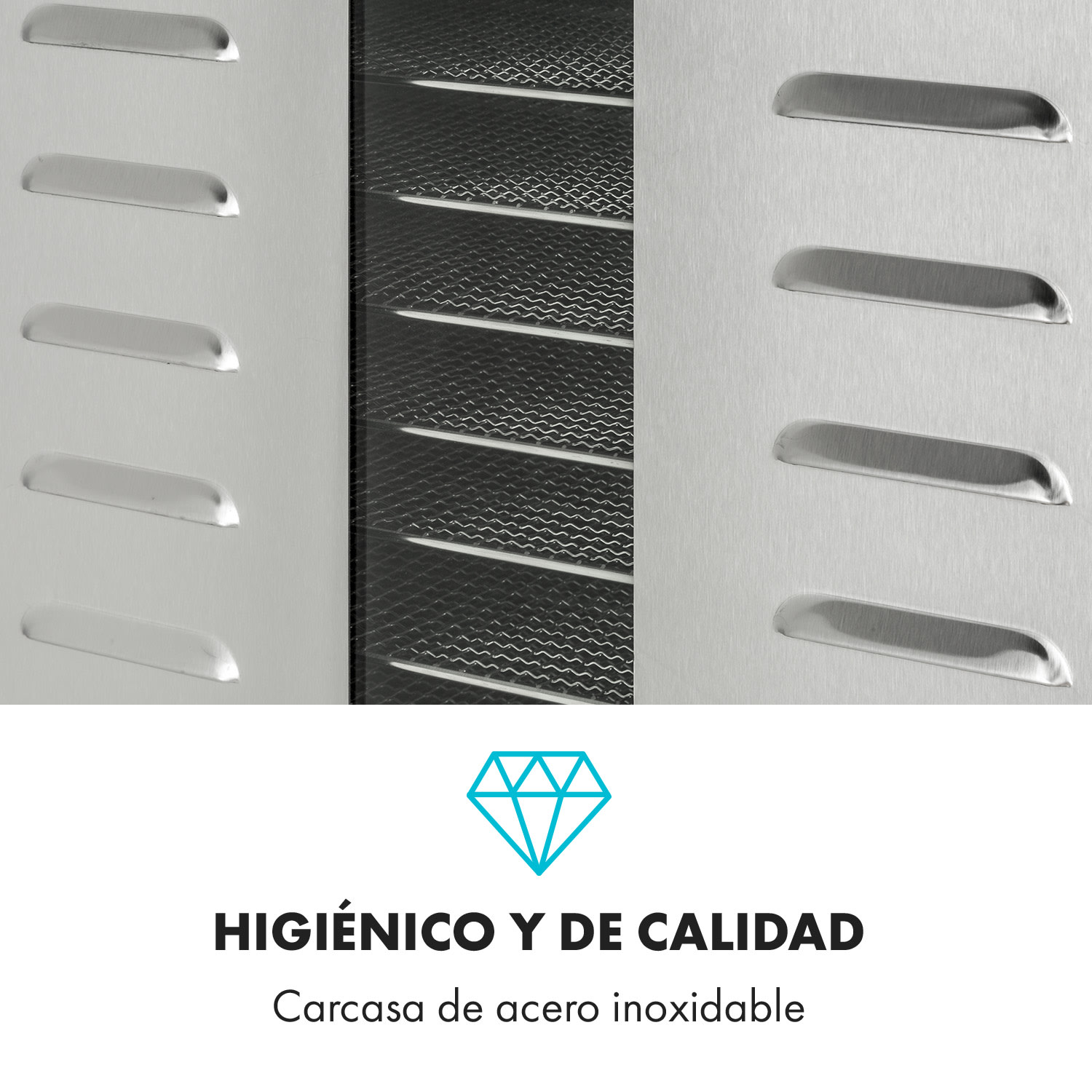 Master Jerky 550 Deshidratador  2400W 30-90 °C temporizador 24h acero inoxidable color plateado 36 bandejas