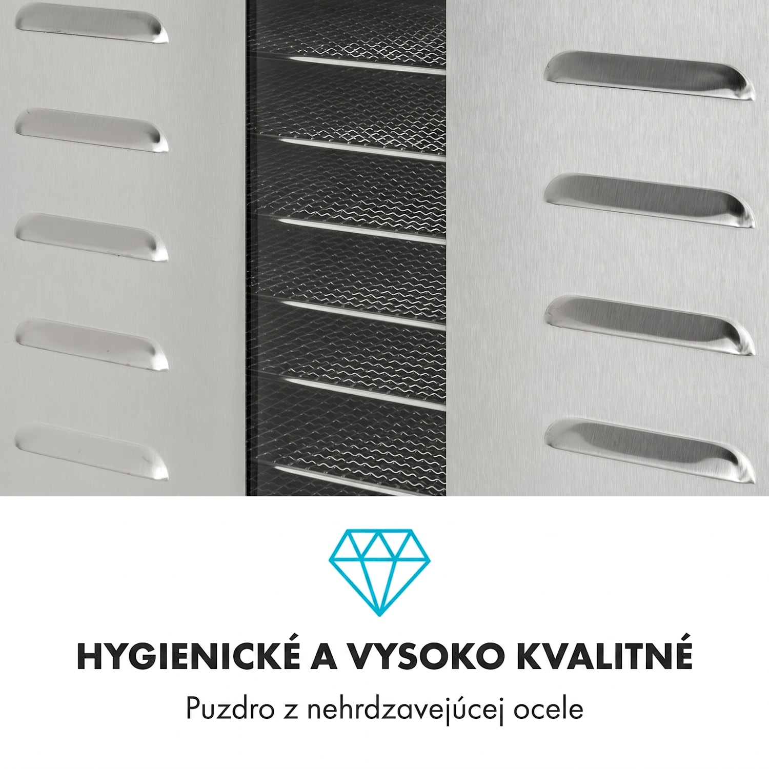 Master Jerky 550, sušička potravín, 2400 W, 30 – 90 °C, 24 hod. časovač, nehrdzavejúca oceľ, strieborný 36 poschodí