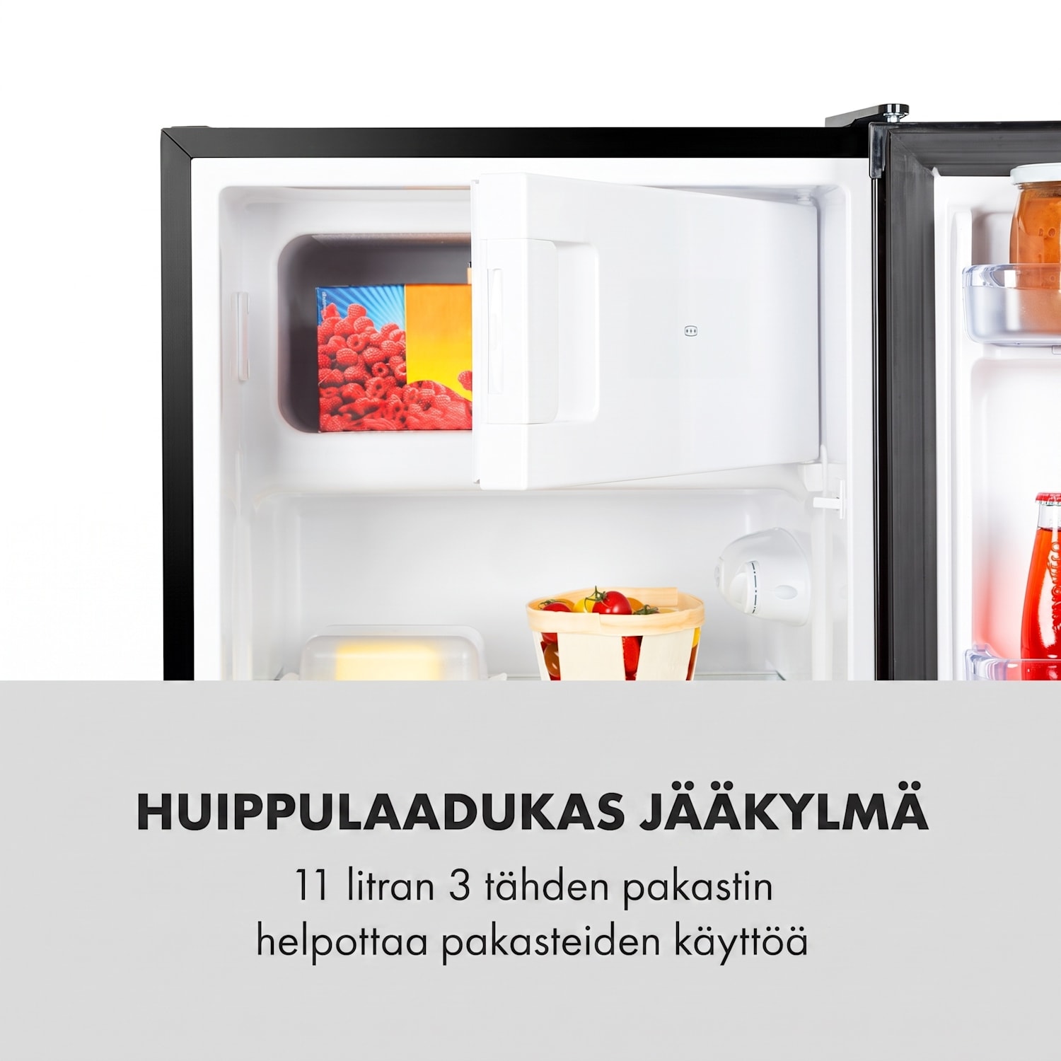 Cool Cousin -jääkaappipakastin 70/11 litraa 40 dB Musta
