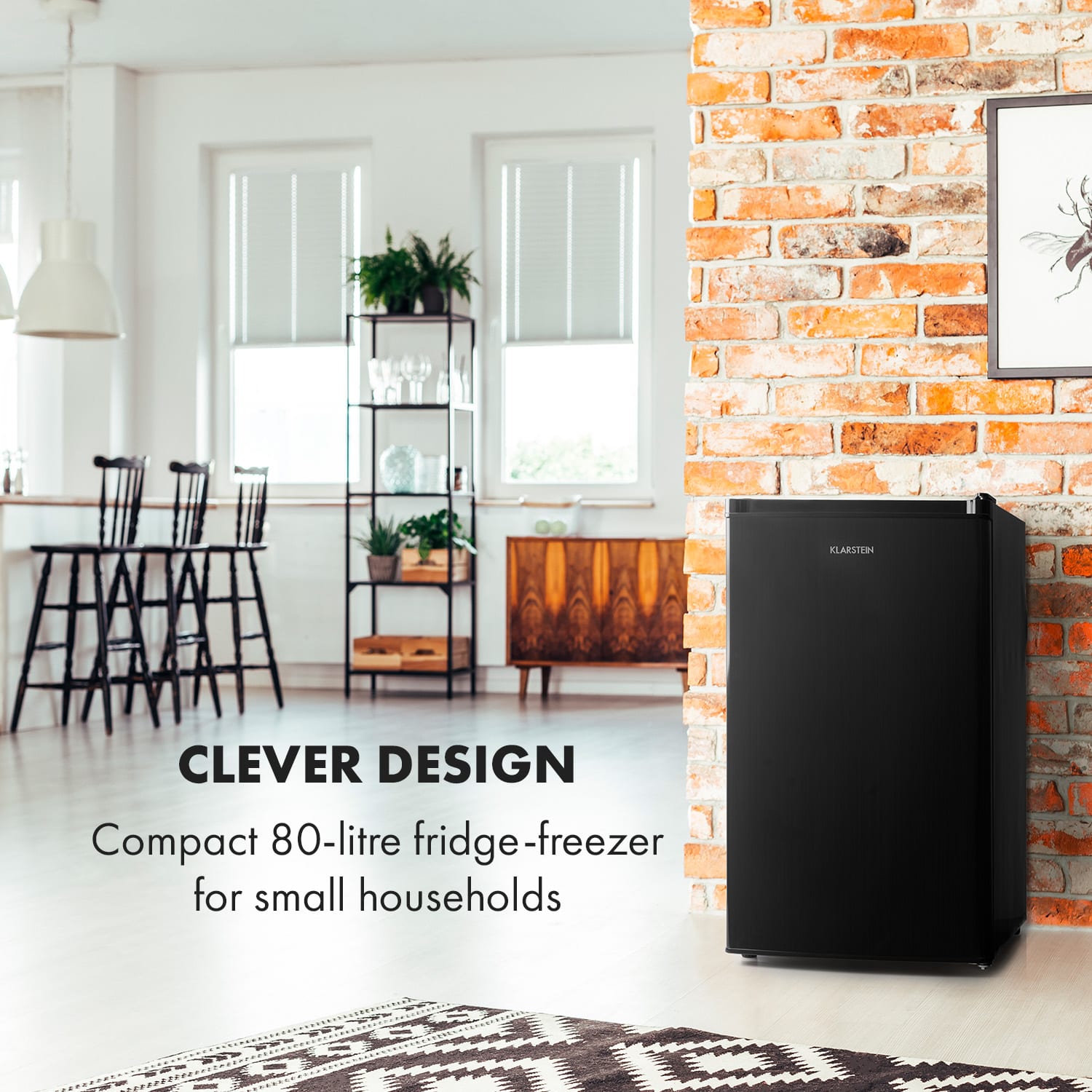 Cool Cousin fridge-freezer combination 70/11 litres 40 dB Black