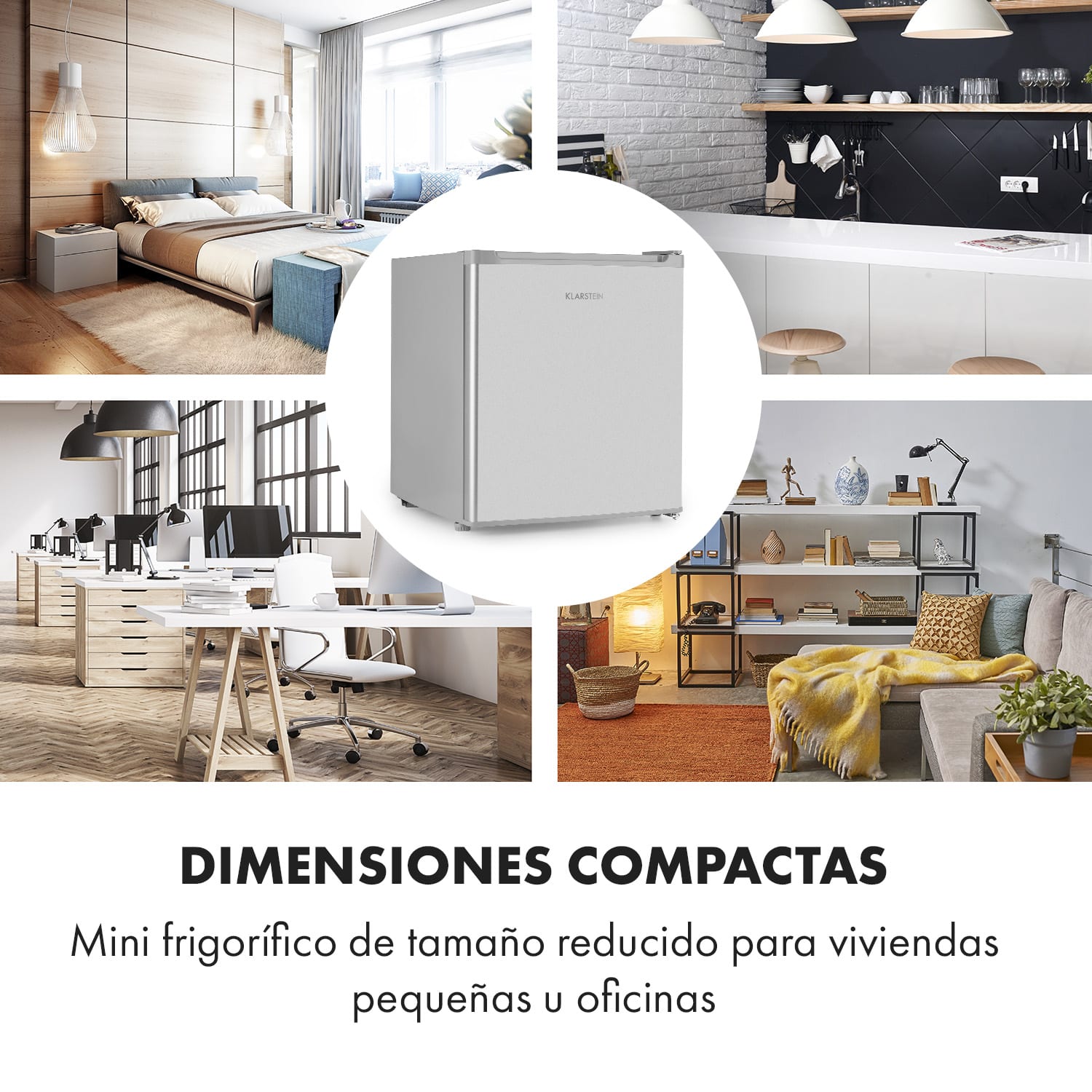 Scooby Minifrigorífico 40 litros compresor 39 dB compacto Plata Metálica