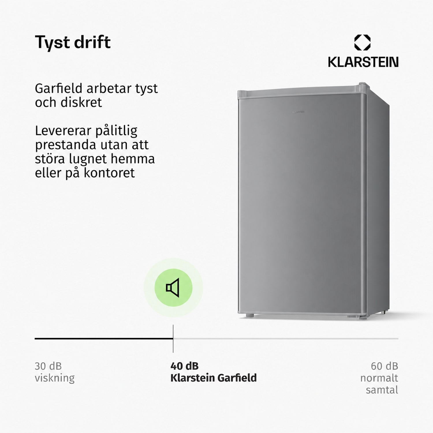 Garfield Eco L frysskåp 64 liter 80 W 40 dB 3 lådor 
