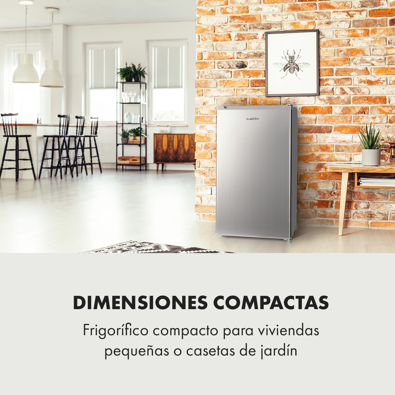 Hudson Frigorífico de 88 litros con compartimento Crisper y compresor Plata