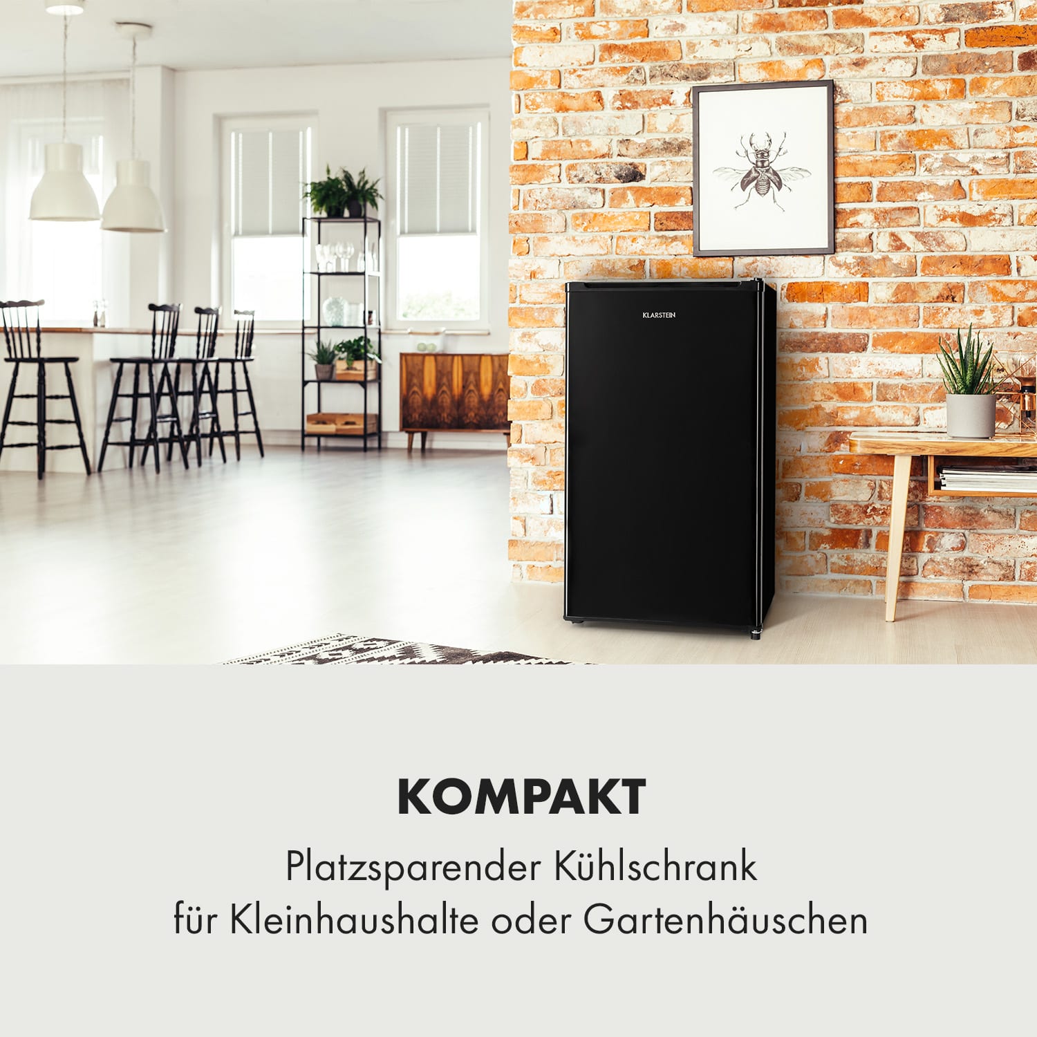 Hudson Kühlschrank 88 Liter Crisperfach Kompressor Schwarz