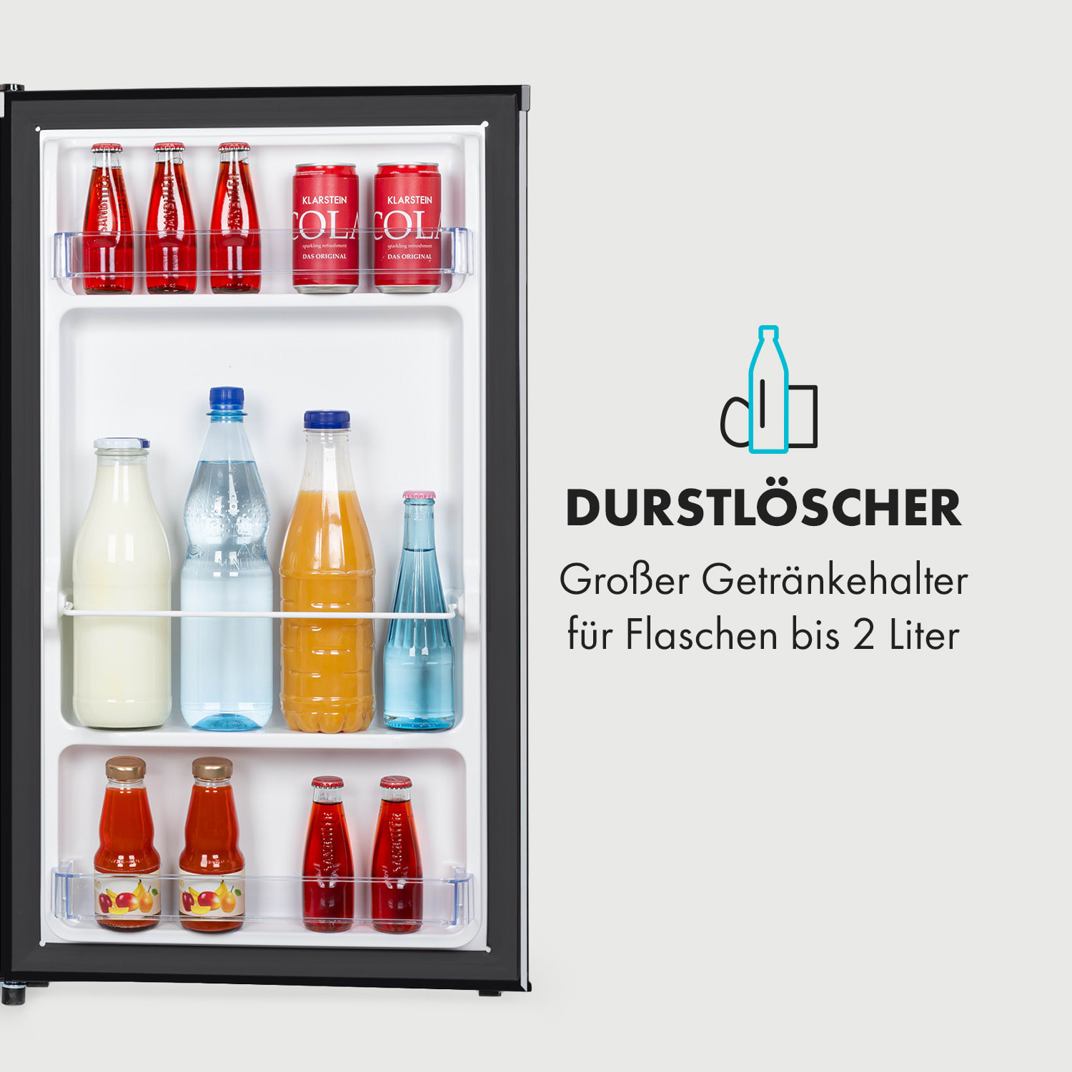 Hudson Kühlschrank 88 Liter Crisperfach Kompressor Schwarz