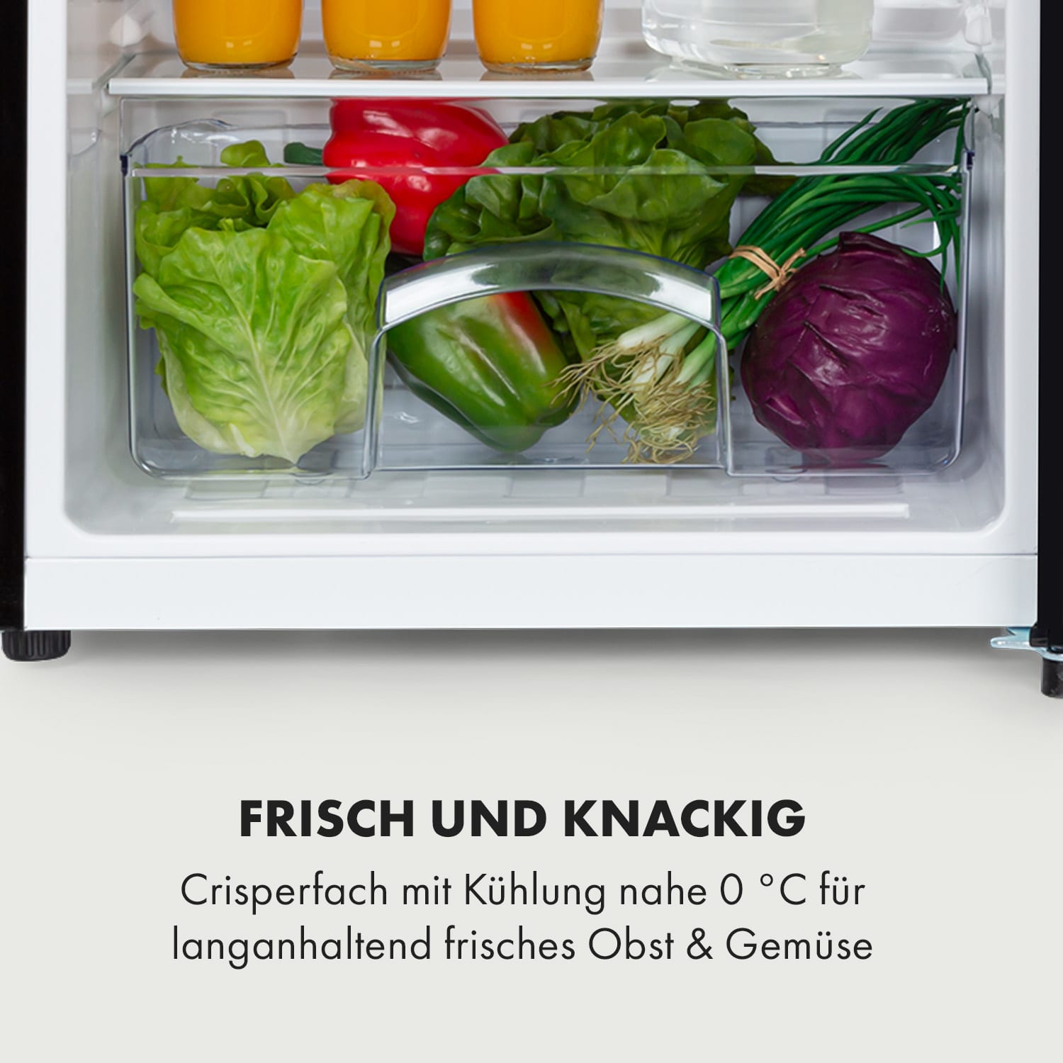 Hudson Kühlschrank 88 Liter Crisperfach Kompressor Schwarz