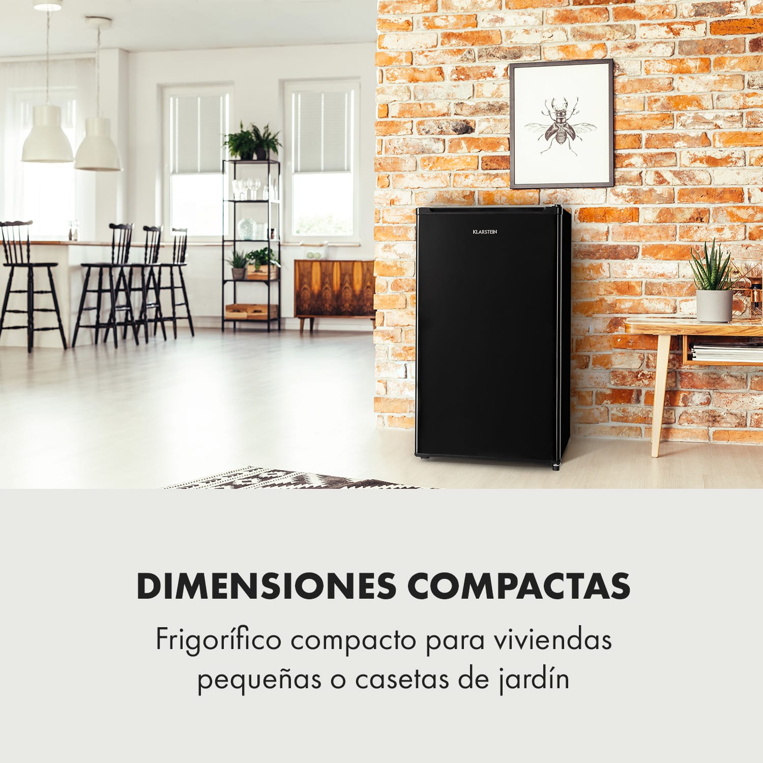 Hudson Frigorífico de 88 litros con compartimento Crisper y compresor Negro