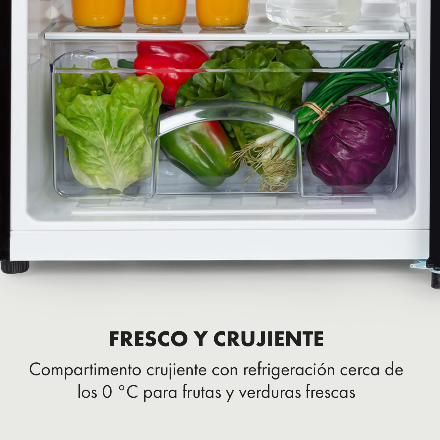 Hudson Frigorífico de 88 litros con compartimento Crisper y compresor Negro