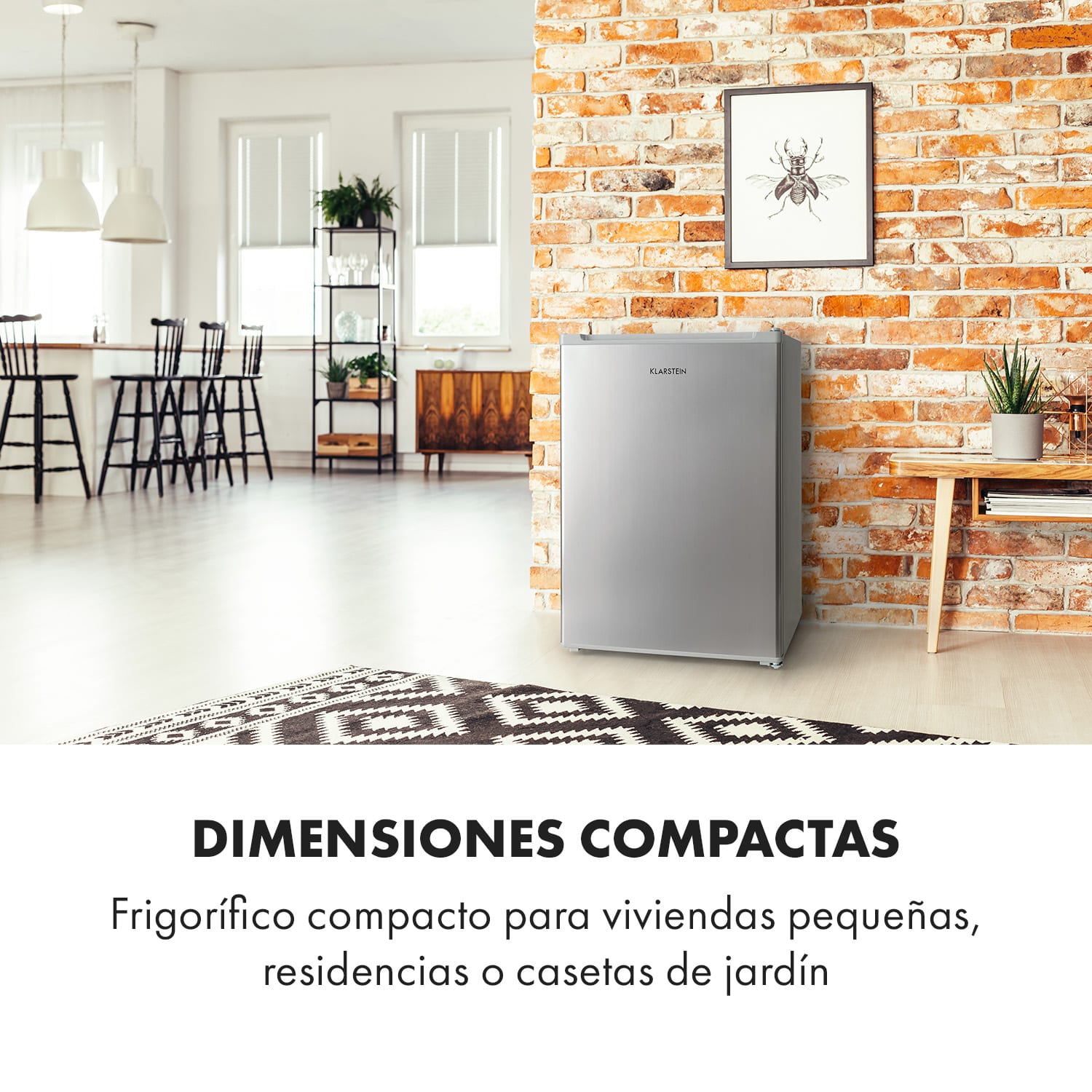 Delaware Frigorífico 75 litros congelador de 4 litros compresión Plata Metálica