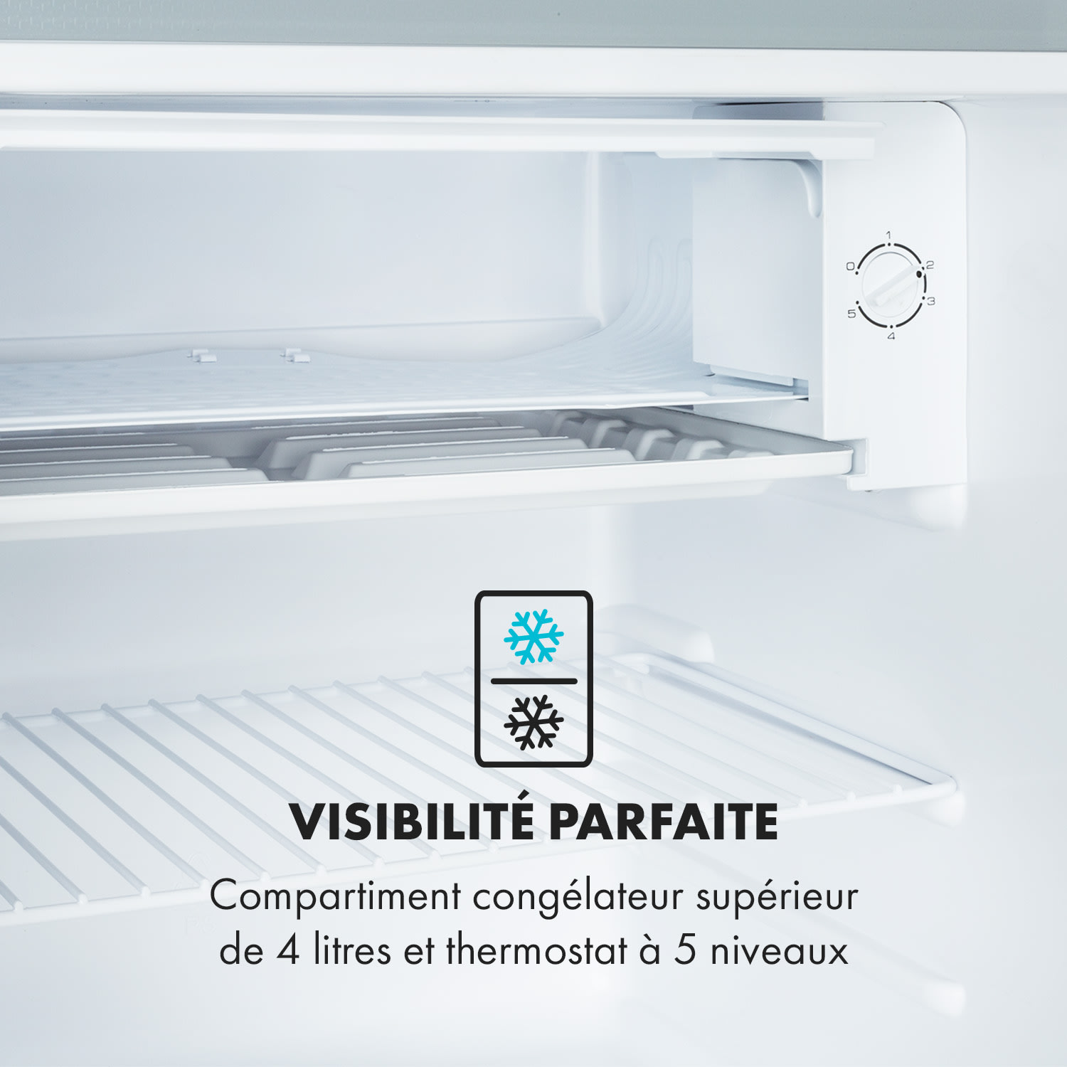 Réfrigérateur Delaware 75 litres Congélateur 4 litres Compression Argent Métallisé