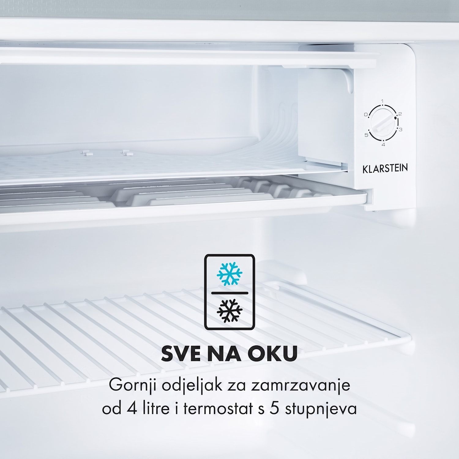 Delaware, hladnjak, E, 75 litara, 4-litarski odjeljak za zamrzavanje, kompresor, srebrni / sivi Srebrna metalik