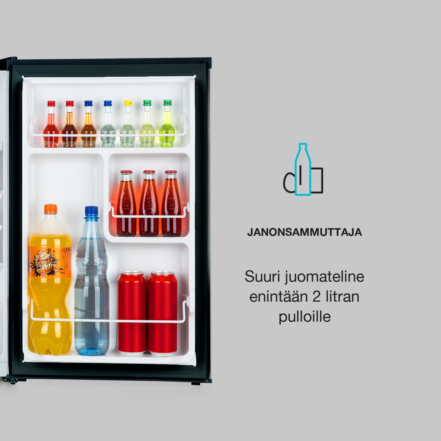 Delaware-jääkaappi 75 litraa 4 litran pakastelokero kompressori Musta