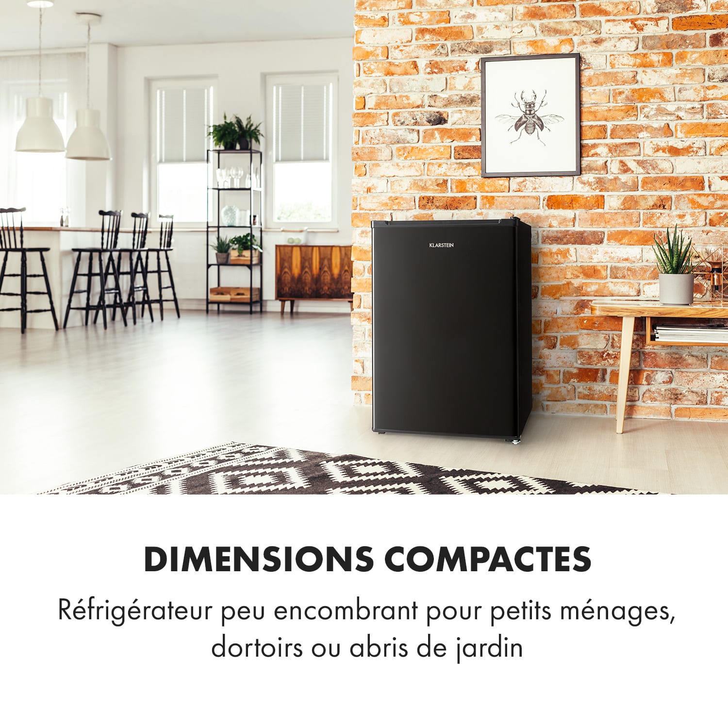 Réfrigérateur Delaware 75 litres Congélateur 4 litres Compression Noir