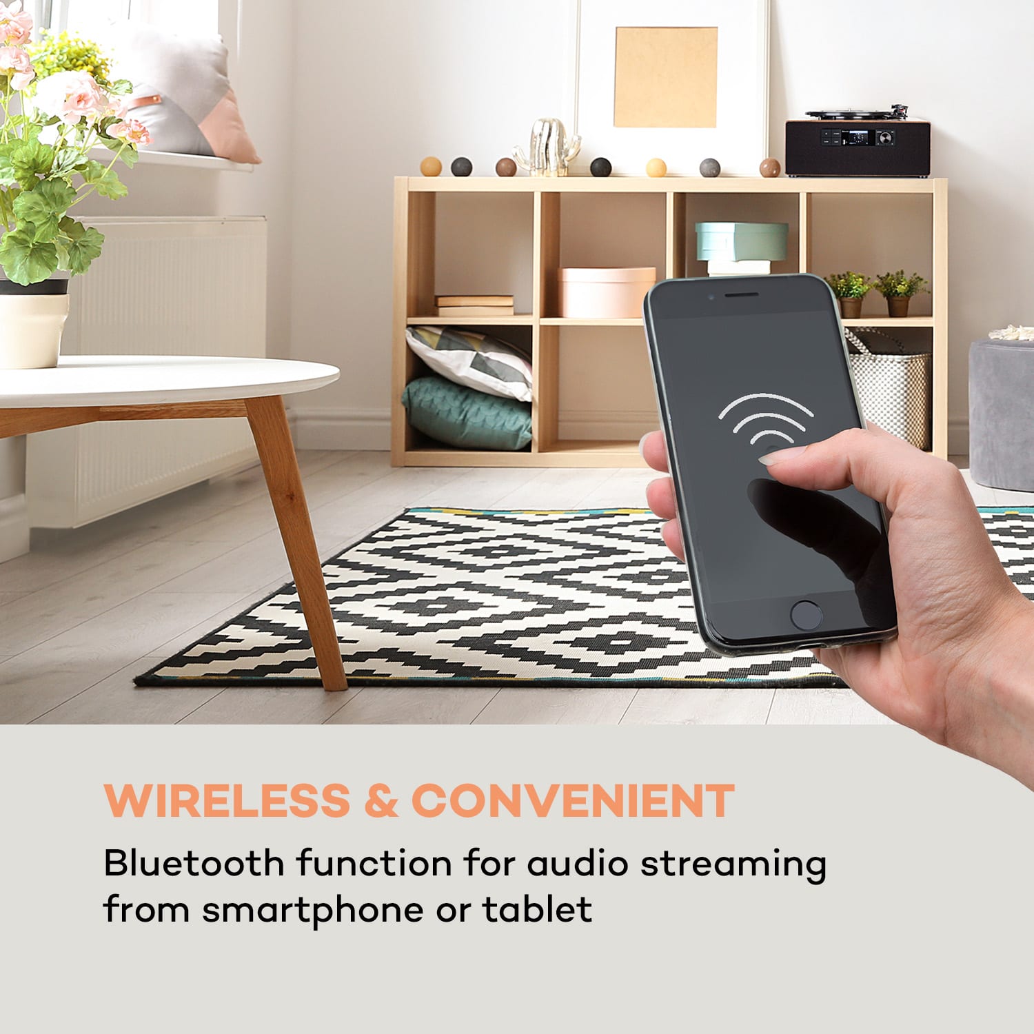 Connect Vinyl Cube, грамофон, макс. 40 W, интернет / DAB + / FM, USB, кафяв