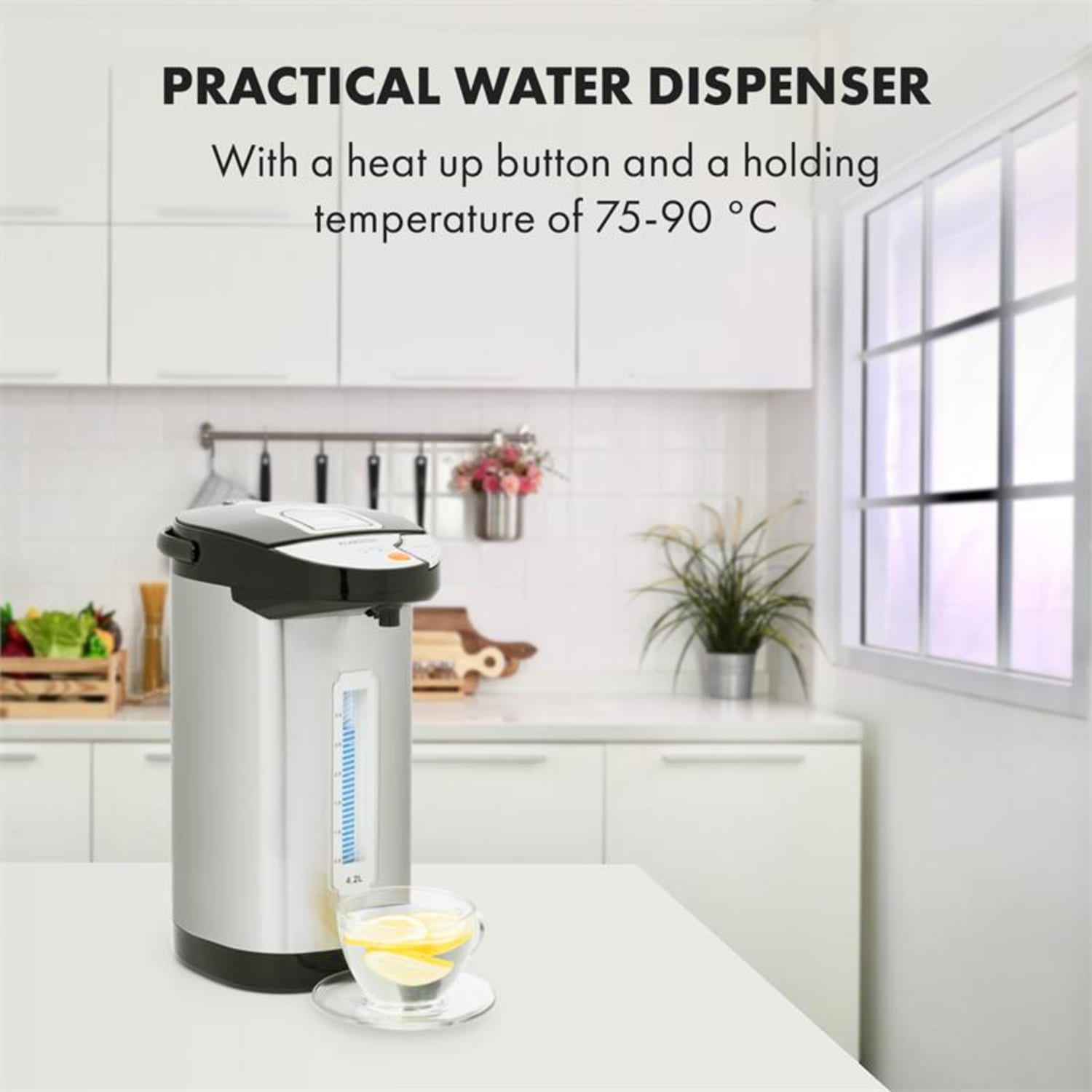 Hot Spring, forróvíz adagoló, 4,2 L, rozsdamentes acélból készült tartály, ezüst 4,2 L