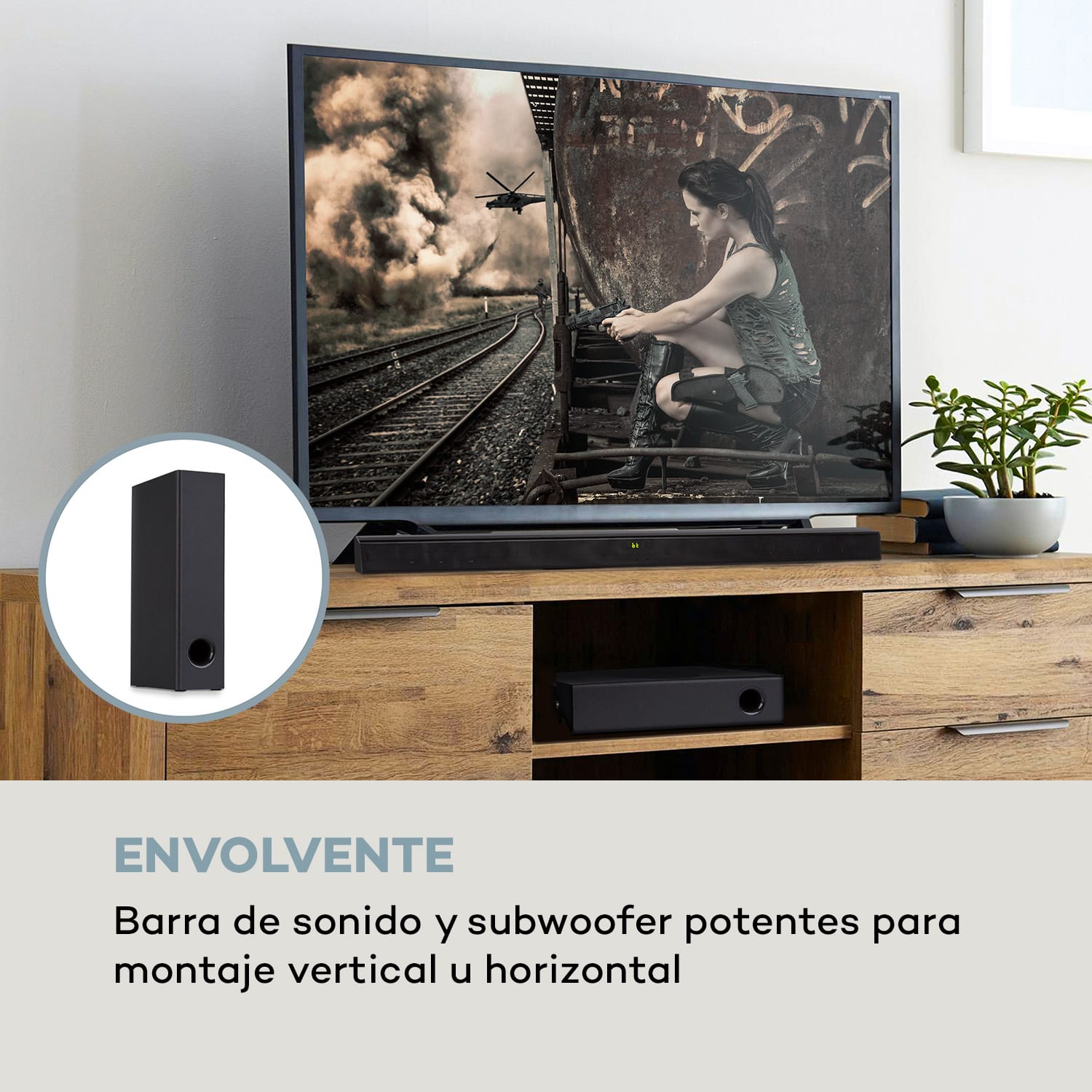 Areal Bar 750 Sistema de sonido 2.1 Barra de sonido Potencia 120 W RMS BT USB Negro 