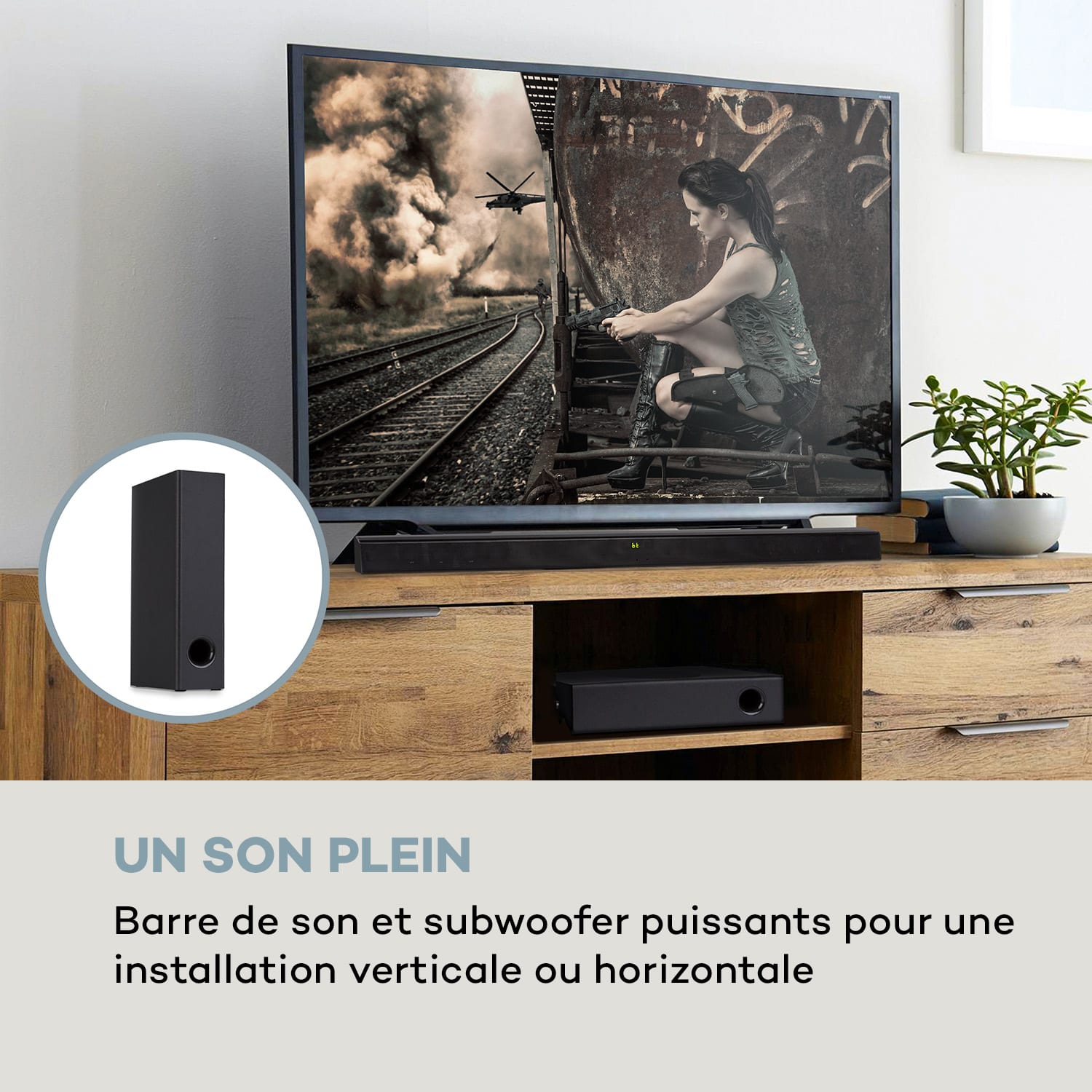 Areal Bar 750 Barre de son Bluetooth USB système 2.1 120W RMS - Noir 