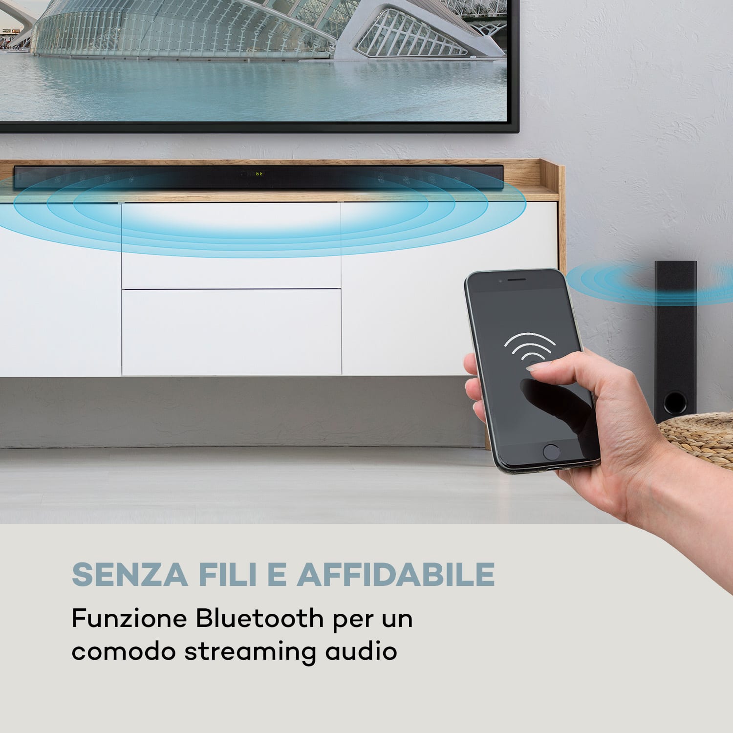 Areal Bar 750 2.1 Sound System Soundbar Potenza RMS 120W BT USB nero 